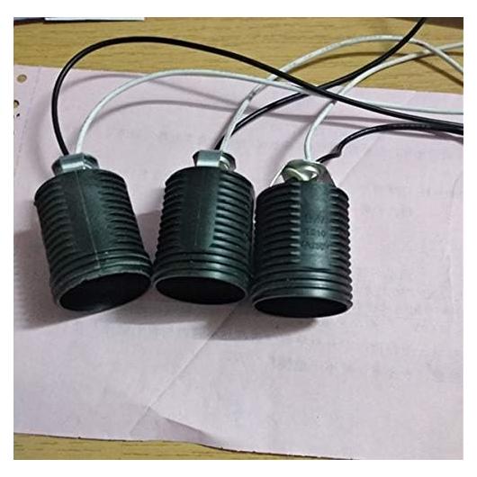 10 Bases de Lámpara E27 Plástico Colgante Negro Delmitan