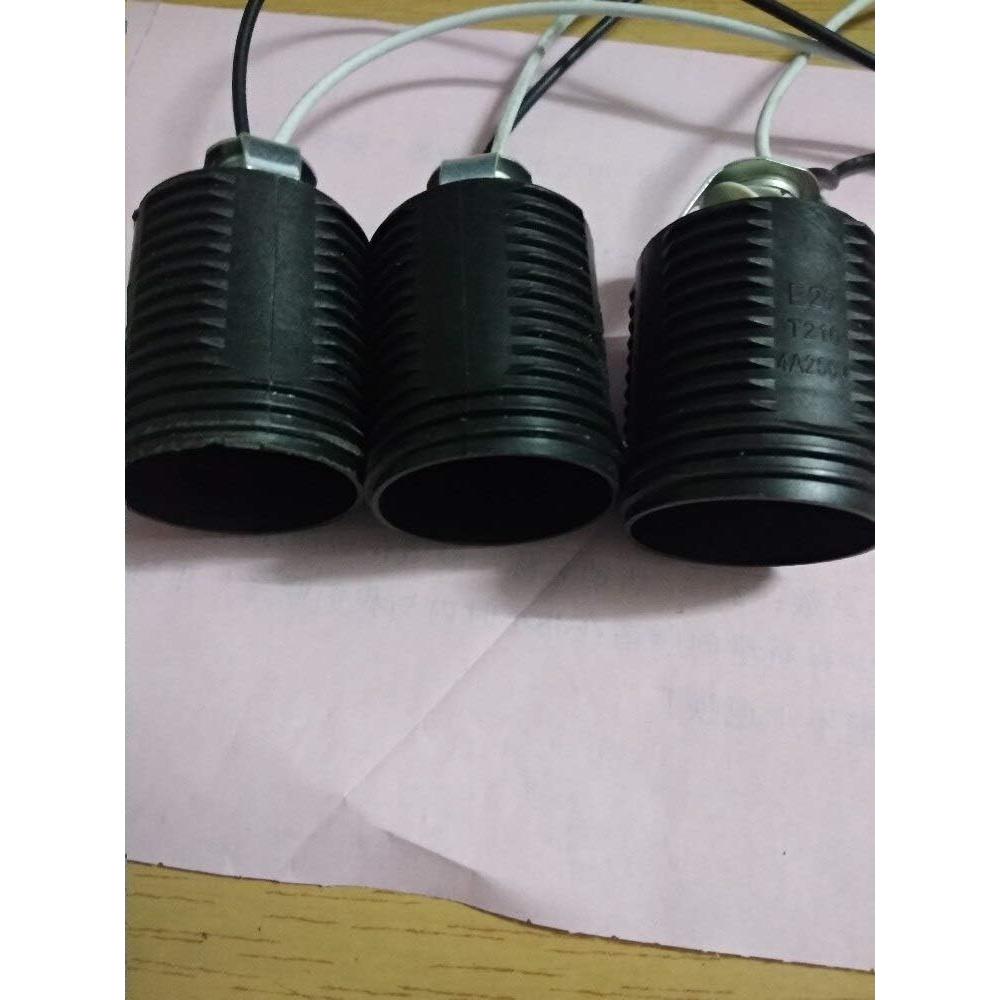 10 Bases de Lámpara E27 Plástico Colgante Negro Delmitan