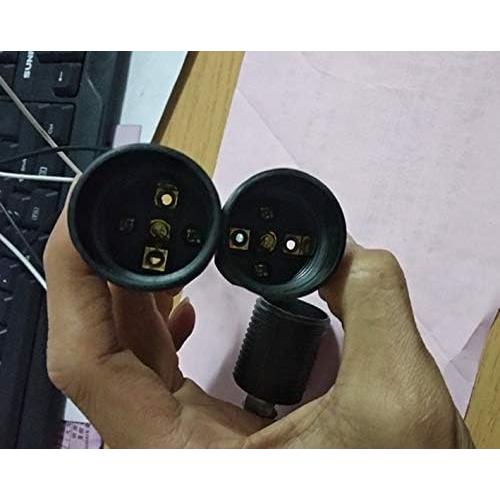 10 Bases de Lámpara E27 Plástico Colgante Negro Delmitan