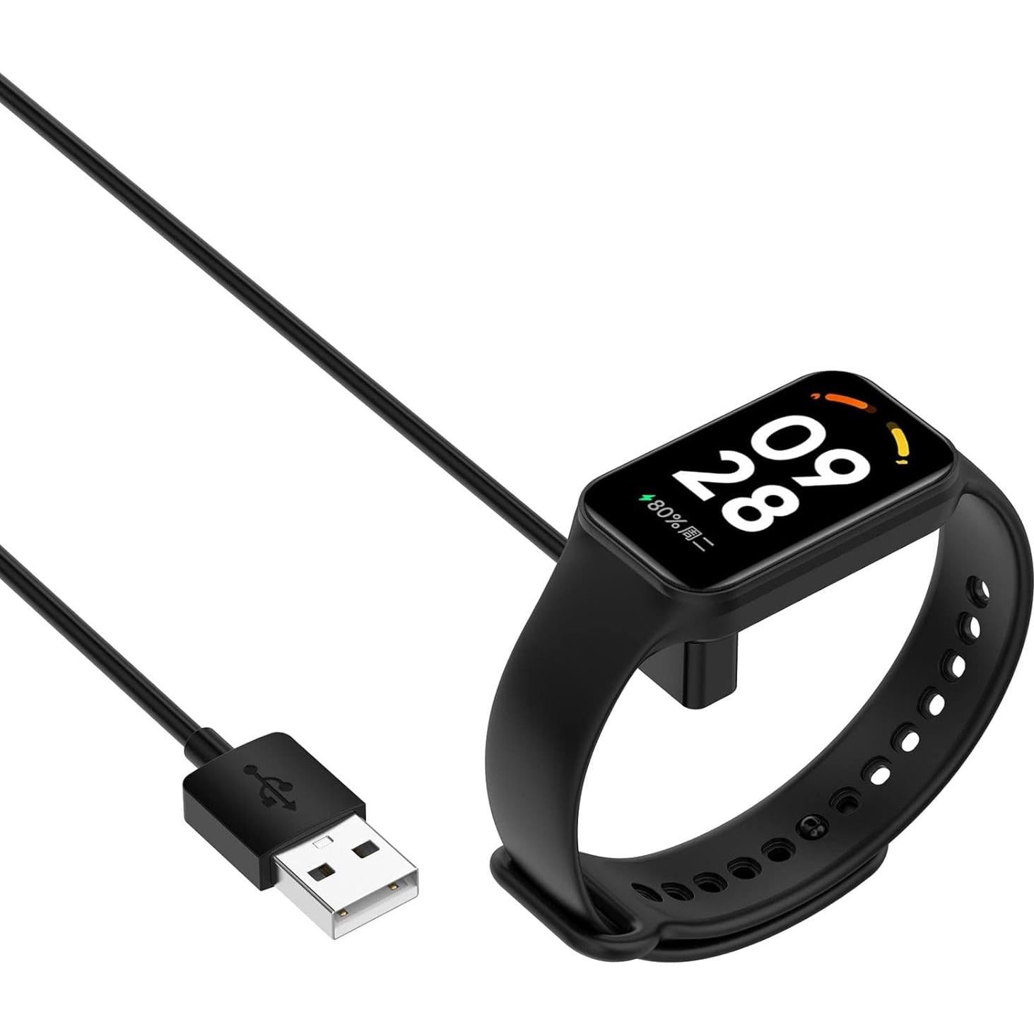Cargador USB FitTurn para Xiaomi Smart Band 8 Pro 60cm Negro