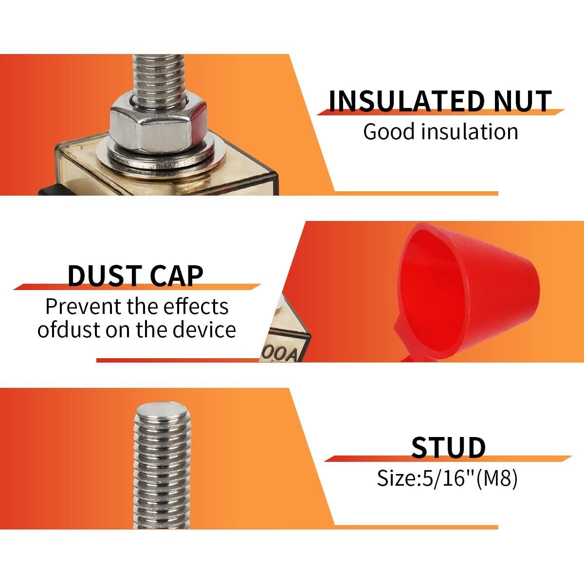 Bloque de Fusibles de Batería JXJXQU 100A 58V DC Compacto