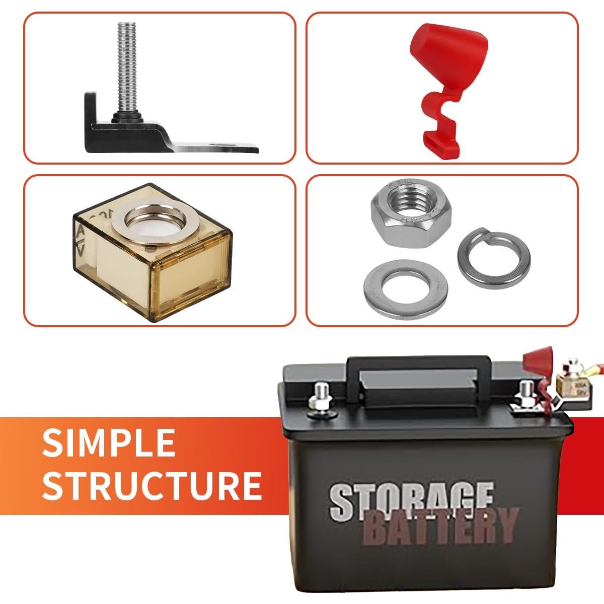 Bloque de Fusibles de Batería JXJXQU 100A 58V DC Compacto