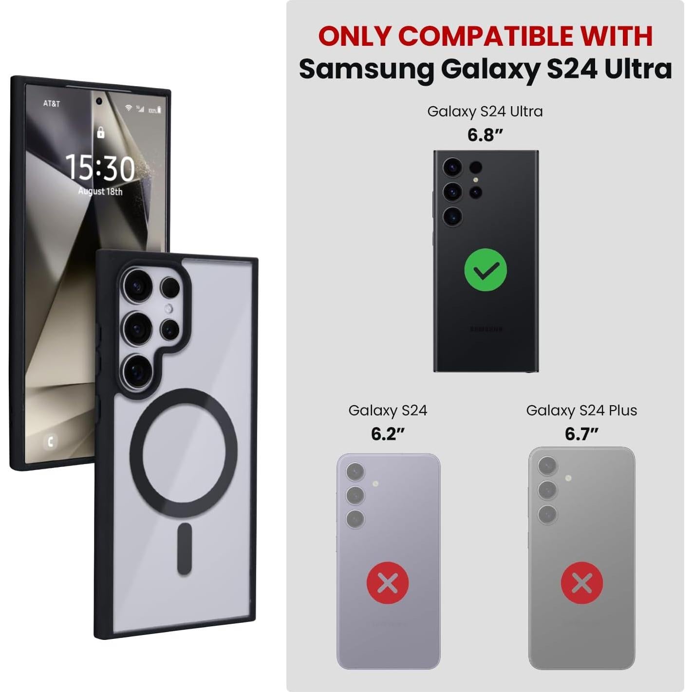 Funda TPU Slim Magnética QIZUN para Samsung Galaxy S24 Ultra