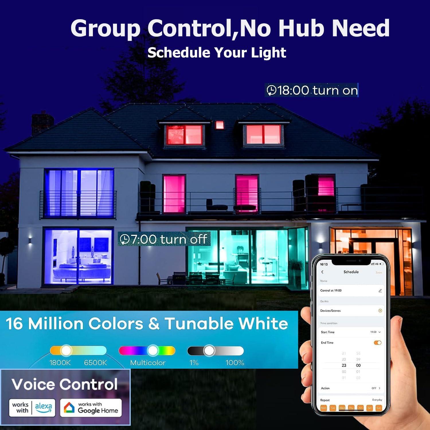 Bombilla LED Inteligente AFINSEA WiFi Bluetooth 10W E26 RGB