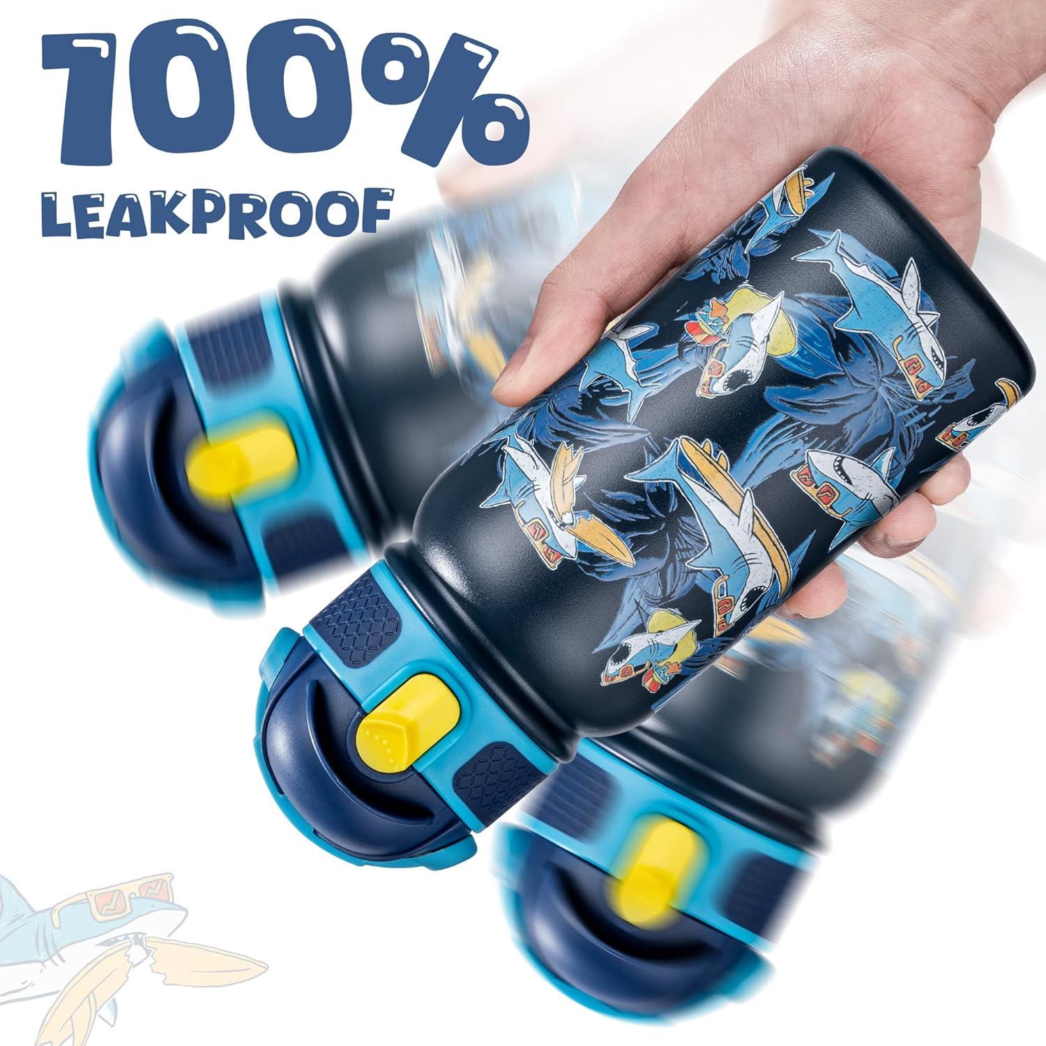 Botella de Agua Oldley 12oz Acero Inoxidable Aislada Tiburón Marino