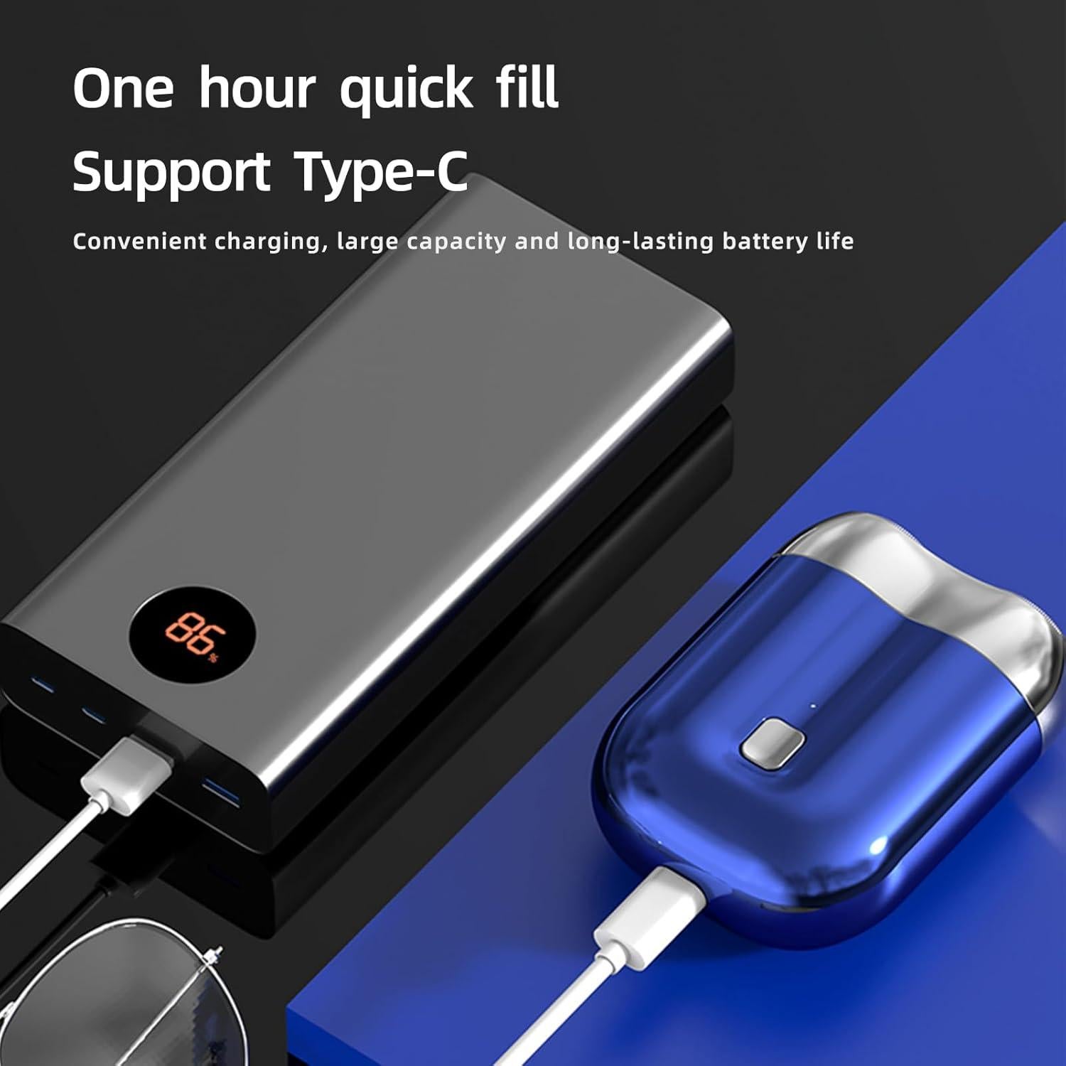 Afeitadora Eléctrica Mini ChicVogue Doble Cabezal USB Impermeable