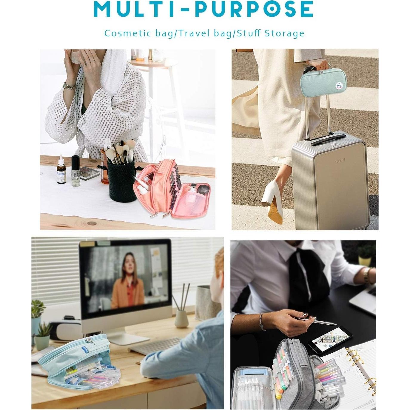 Estuche de Lápices Grande Aguamarina - Organizador de Oficina