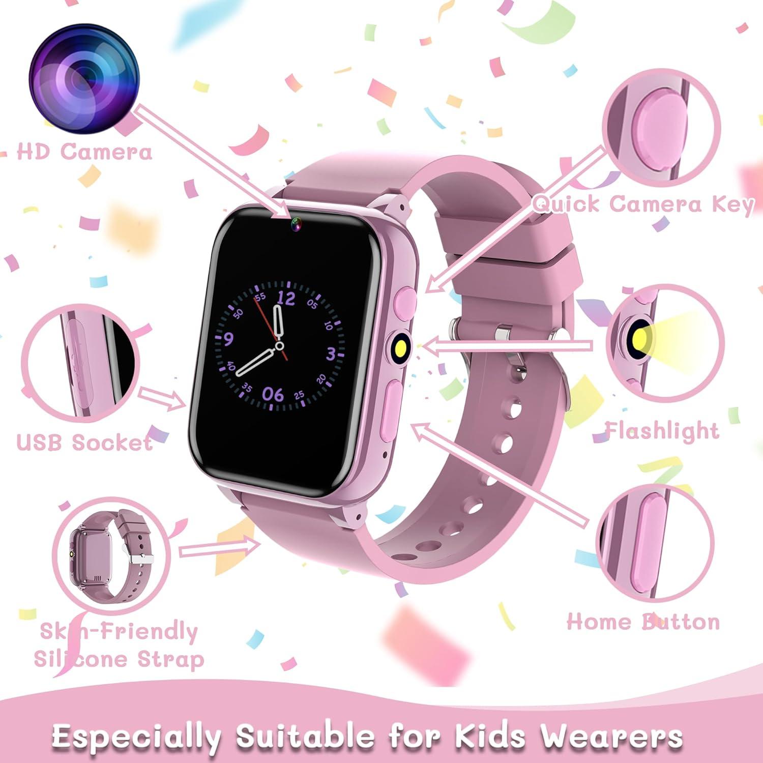 Reloj Inteligente Spodus para Niñas 3-12 Años con Juegos y Cámara