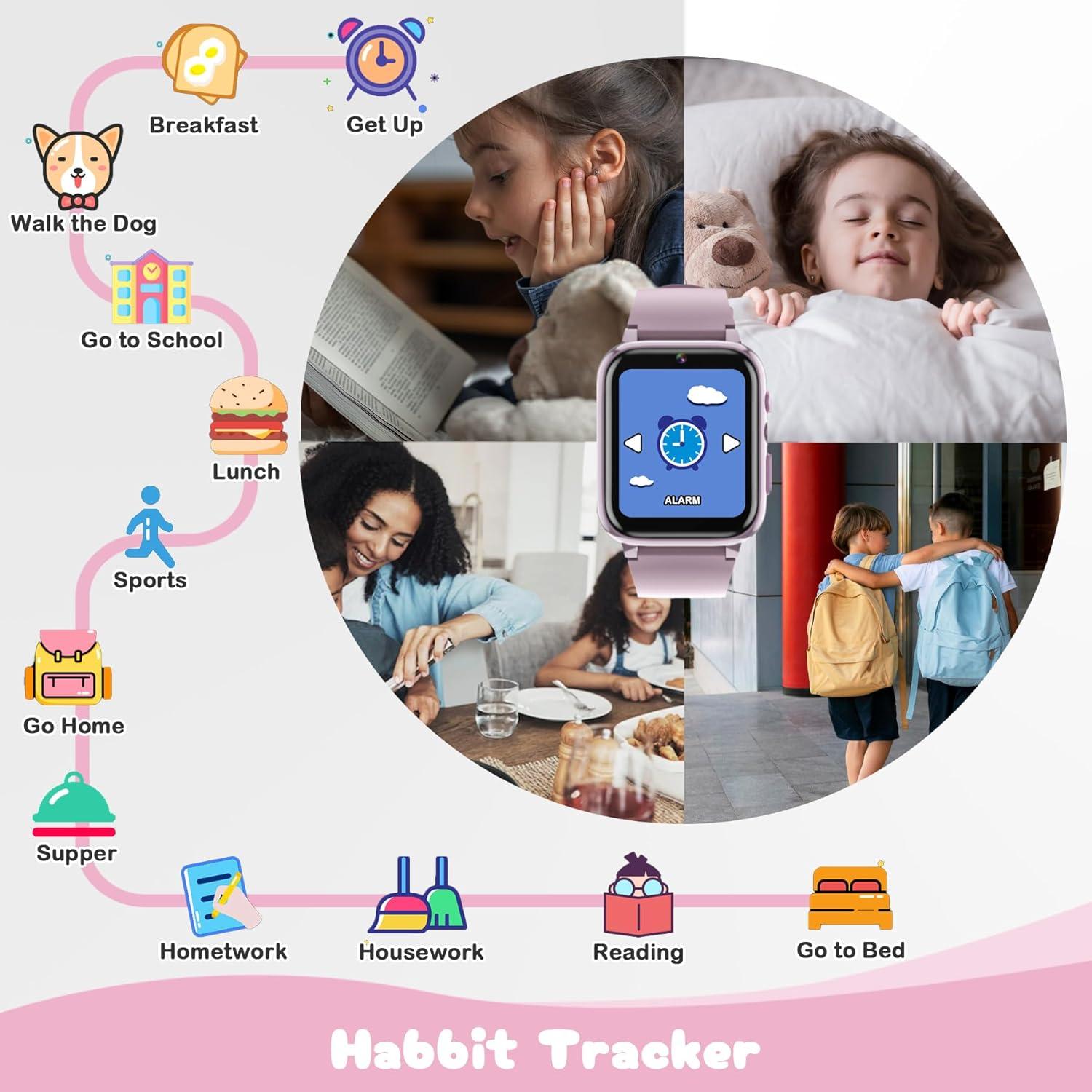 Reloj Inteligente Spodus para Niñas 3-12 Años con Juegos y Cámara
