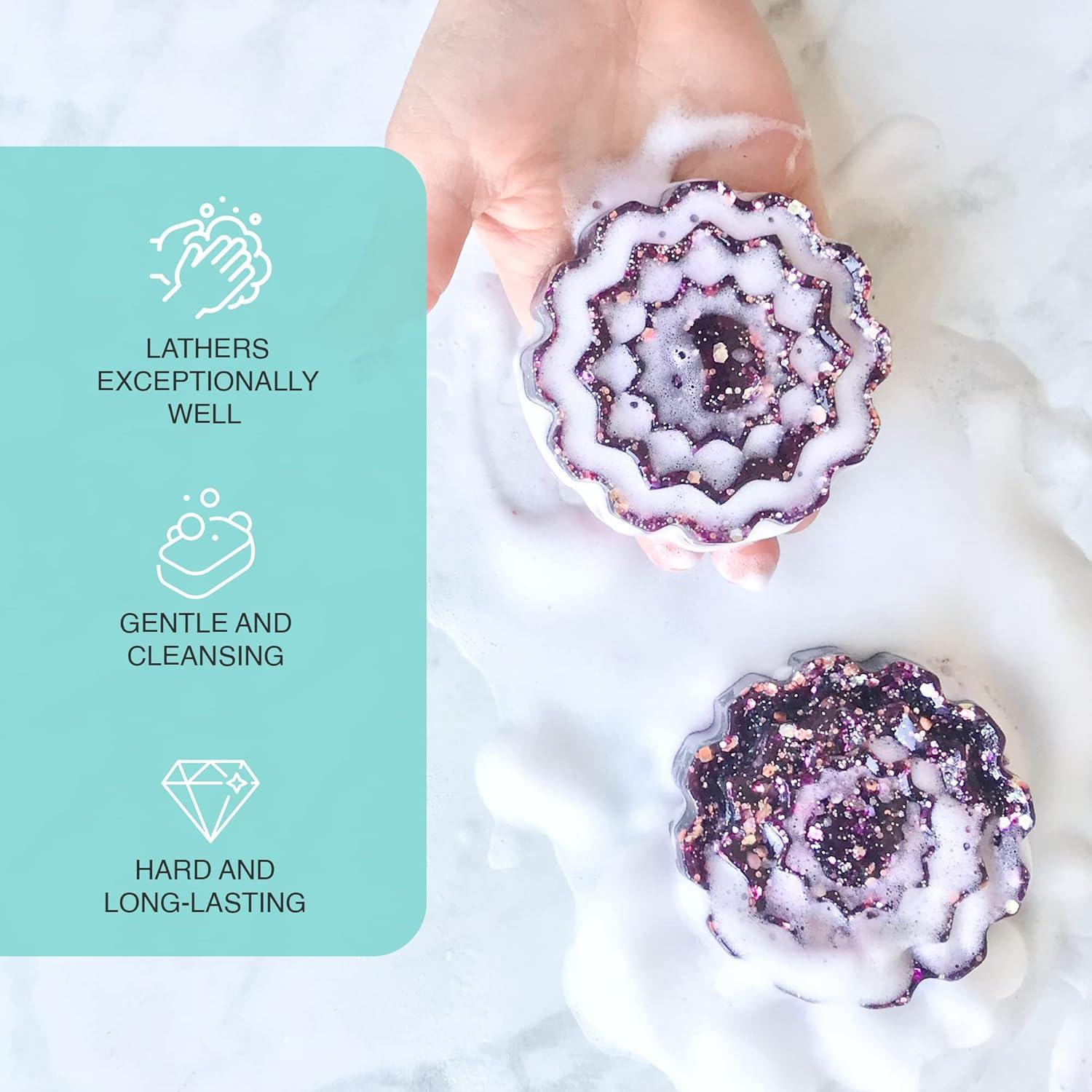 Saponify - Melt and Pour Soap Base Sampler Kit, Silicone Mold, Aloe, Clear, Coconut Milk, Charcoal, Avocado Butter, Olive Oil, White and Shea Butter, 1Lb Each, Variety Pack 1