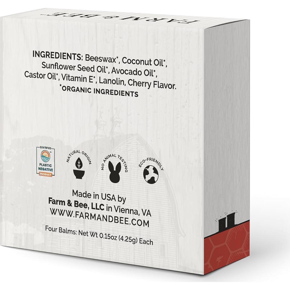 Bálsamo Labial Natural Farm & Bee - Cera de Abeja 4x4.25g
