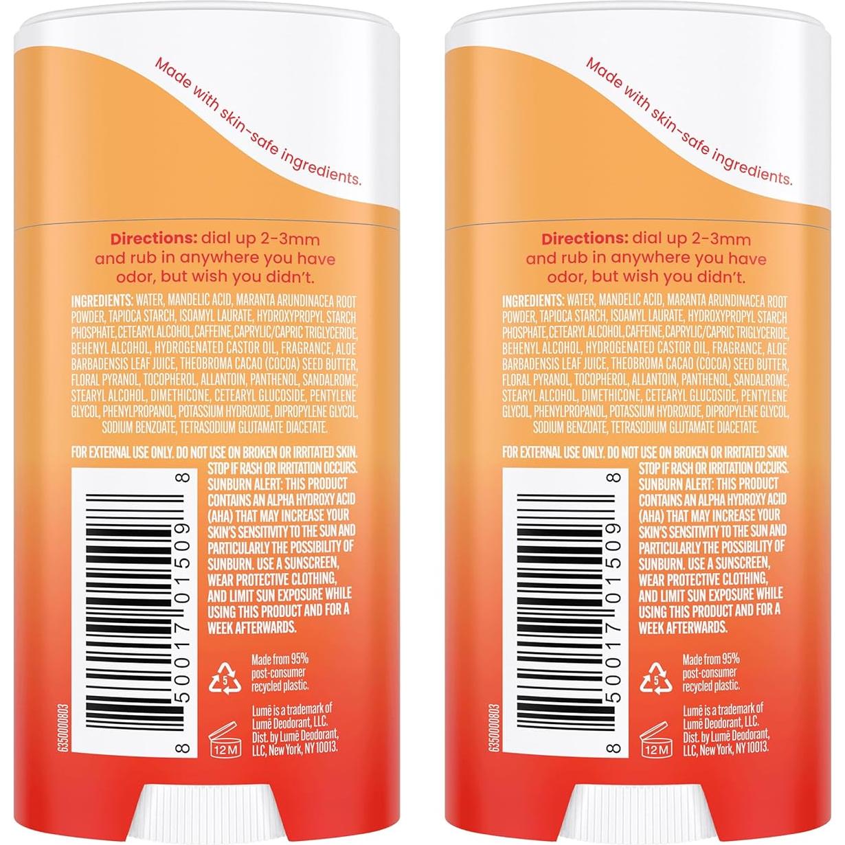 Desodorante Corporal Lume - Barra Invisible 62.37g - Mandarina