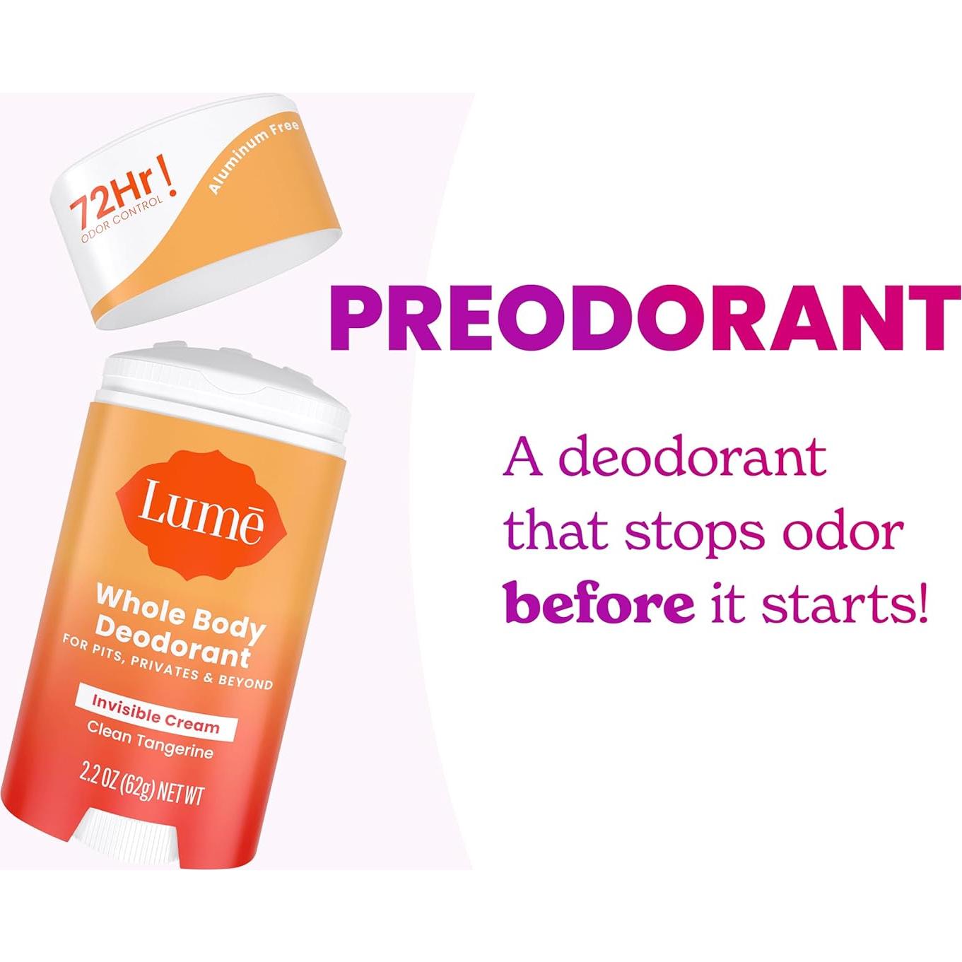 Desodorante Corporal Lume - Barra Invisible 62.37g - Mandarina