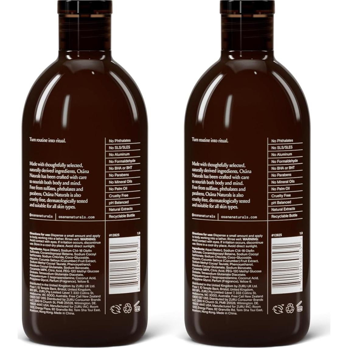 Gel de Ducha Hidratante Osana 2x15oz Menta y Pepino