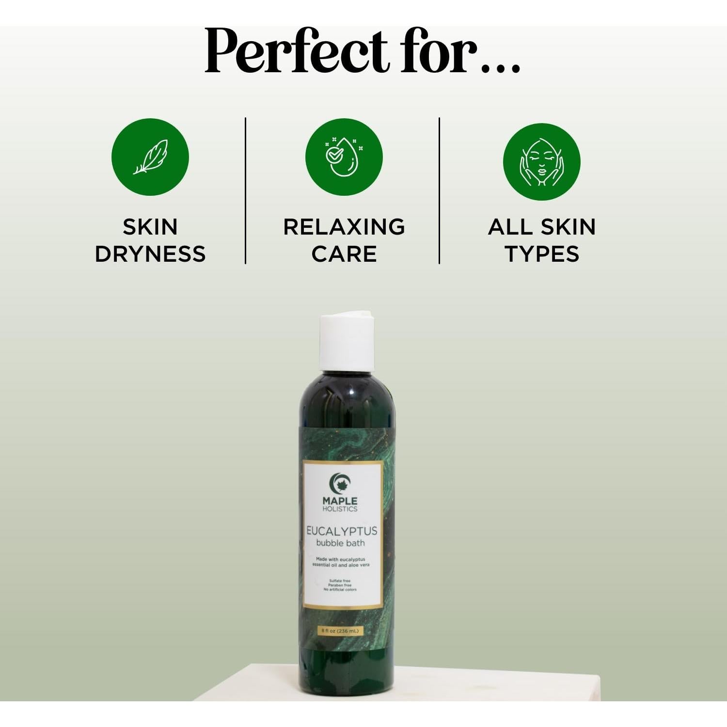 Baño Espumoso Eucalipto Maple Holistics 236.6 ml Sin Sulfatos