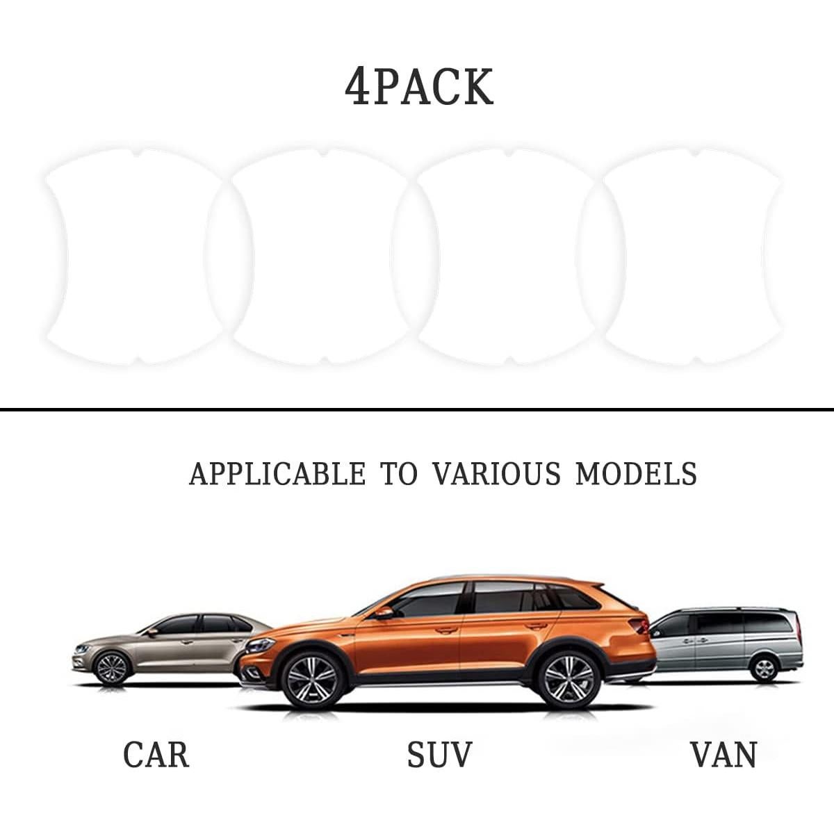 4 Piezas Protectores de Manijas de Puerta Blilo Transparente