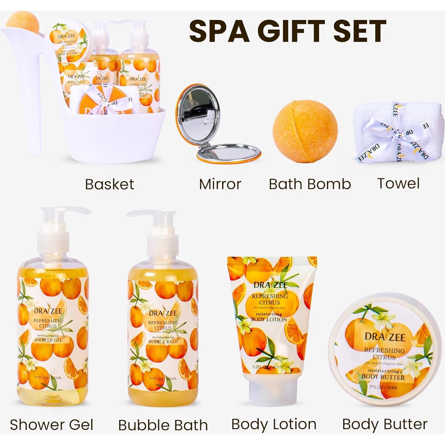 Set de Spa de Lujo Draizee - 8 Piezas Aromatizadas a Cítricos