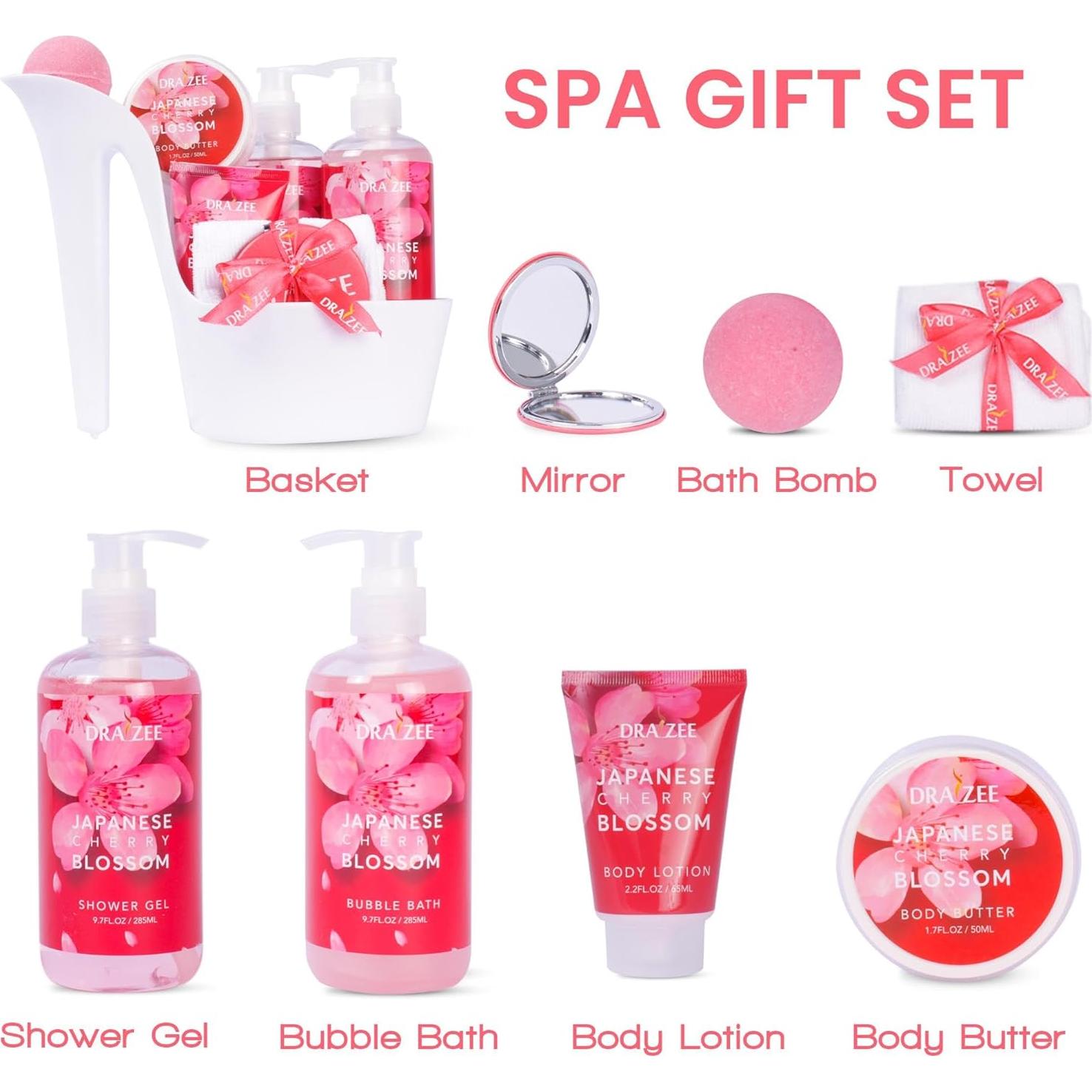 Set de Spa de Lujo Draizee - 8 Piezas Flor de Cerezo