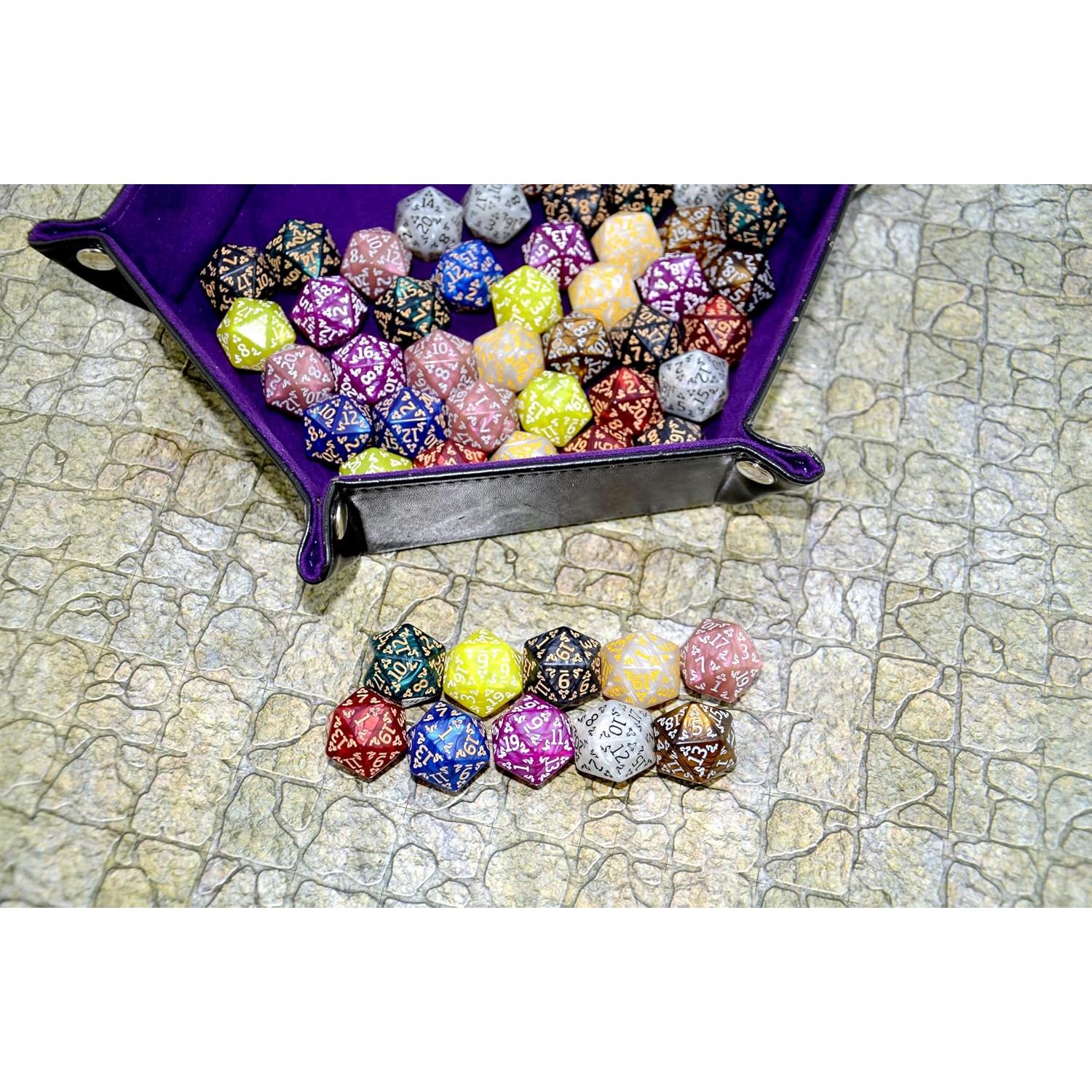 SmartDealsPro Paquete de 50 Dados D20 Poliedricos con Bolsa