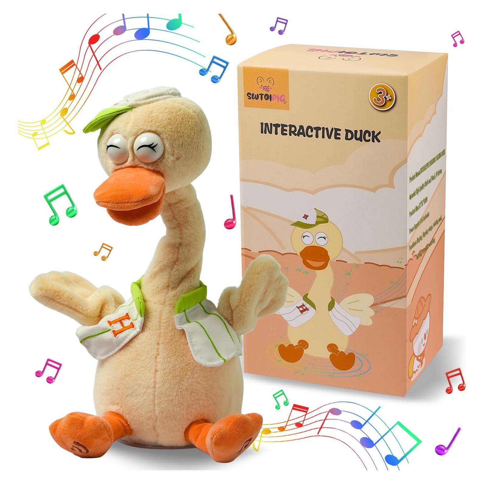 Pato de Peluche Interactivo SWTOIPIG con Grabación y Canciones