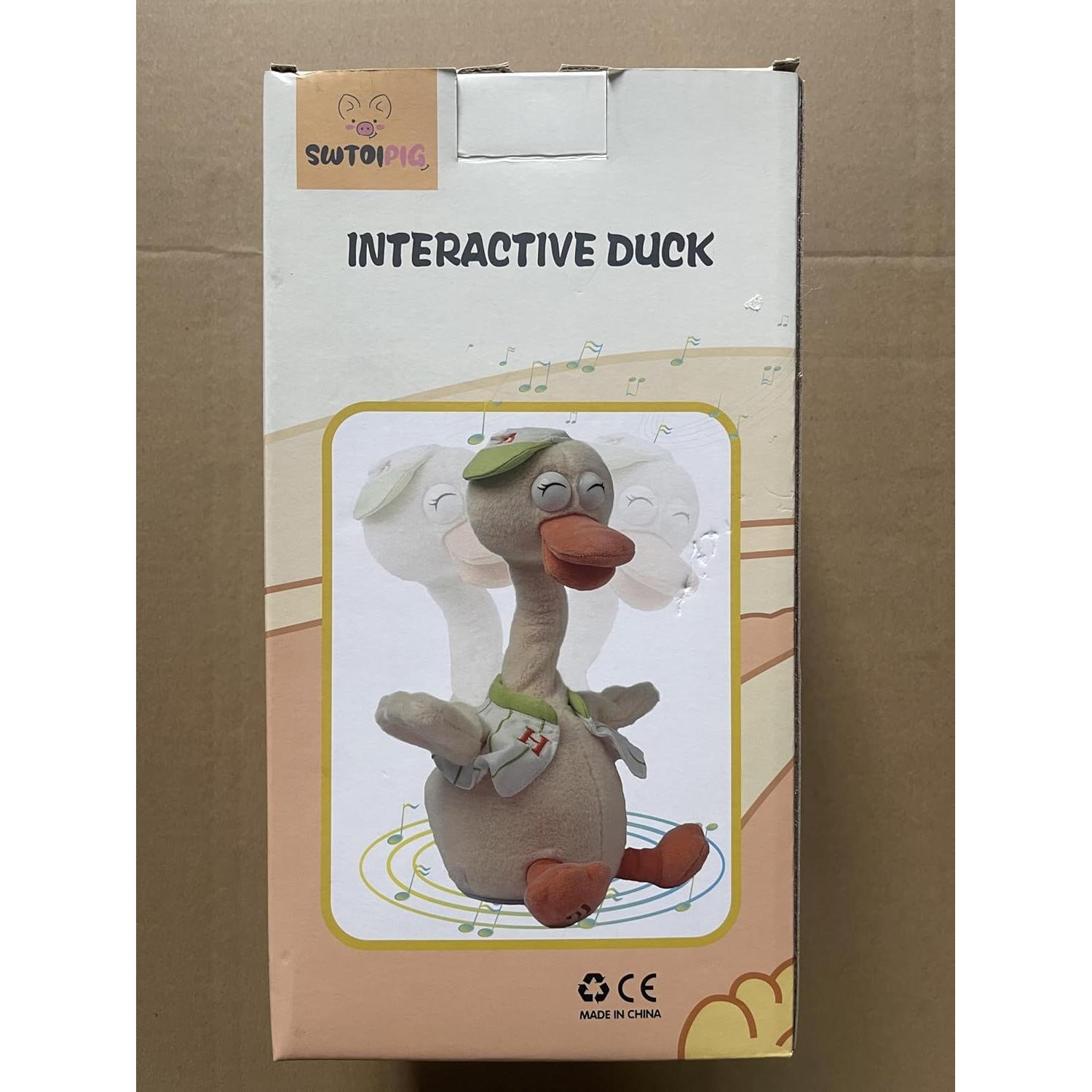 Pato de Peluche Interactivo SWTOIPIG con Grabación y Canciones