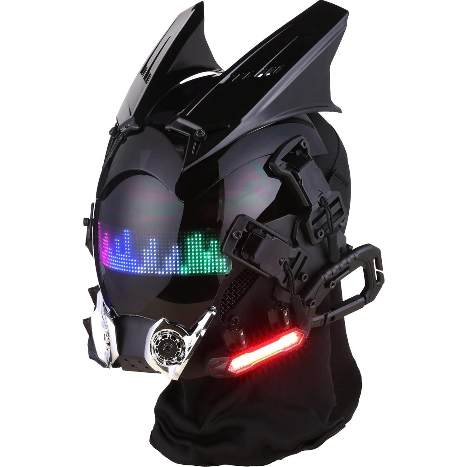Máscara Punk Techwear LED Ajustable para Fiesta Adultos