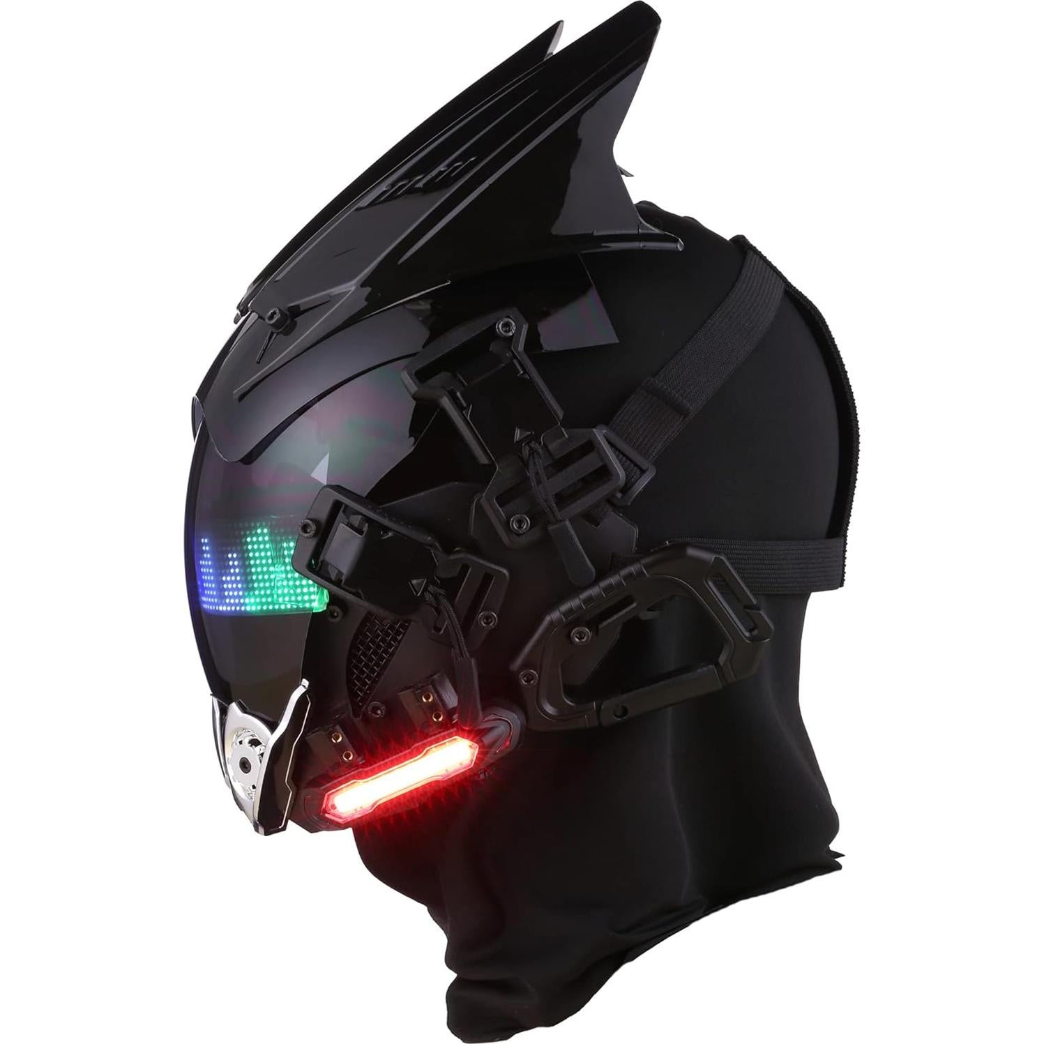 Máscara Punk Techwear LED Ajustable para Fiesta Adultos