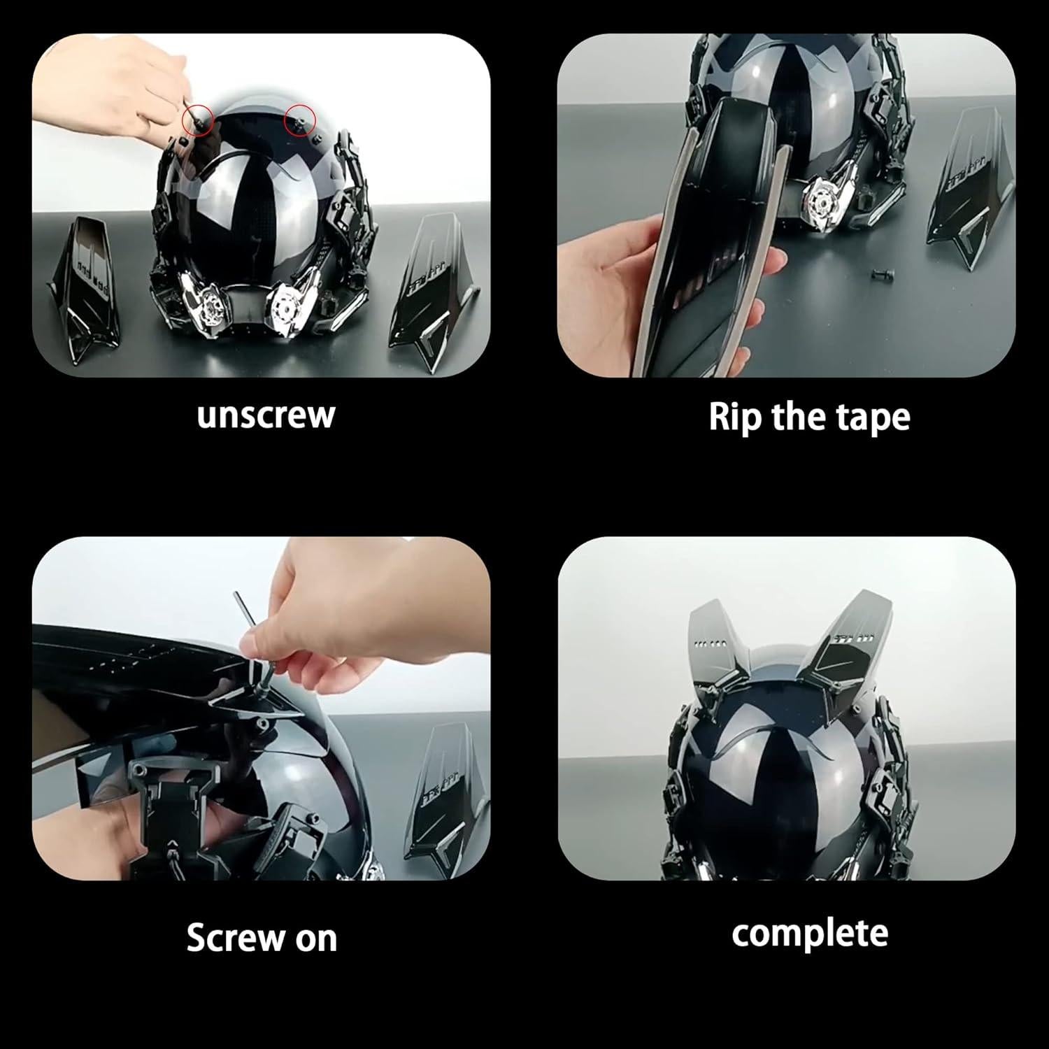 Máscara Punk Techwear LED Ajustable para Fiesta Adultos