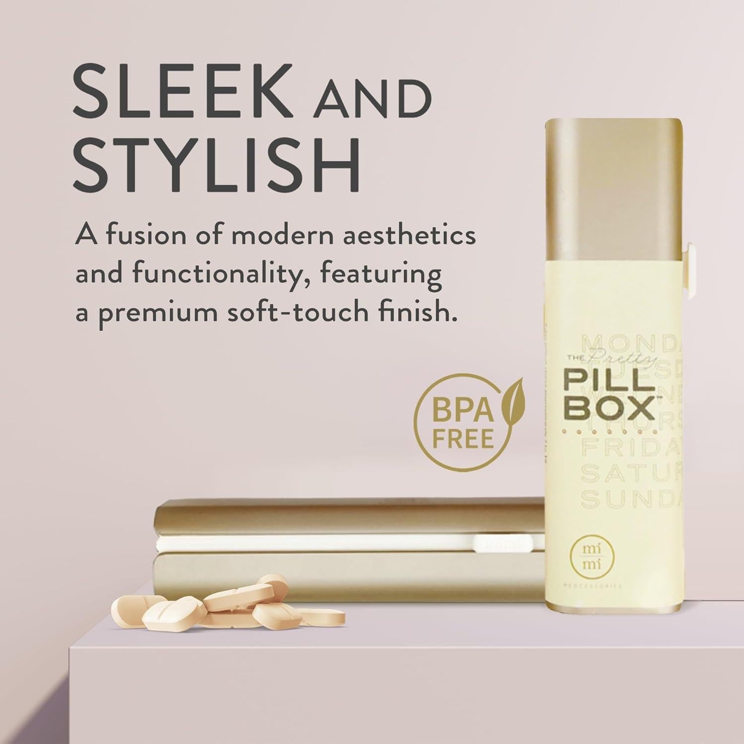 Organizador de Pastillas Diario Mimi Medcessories Champagne