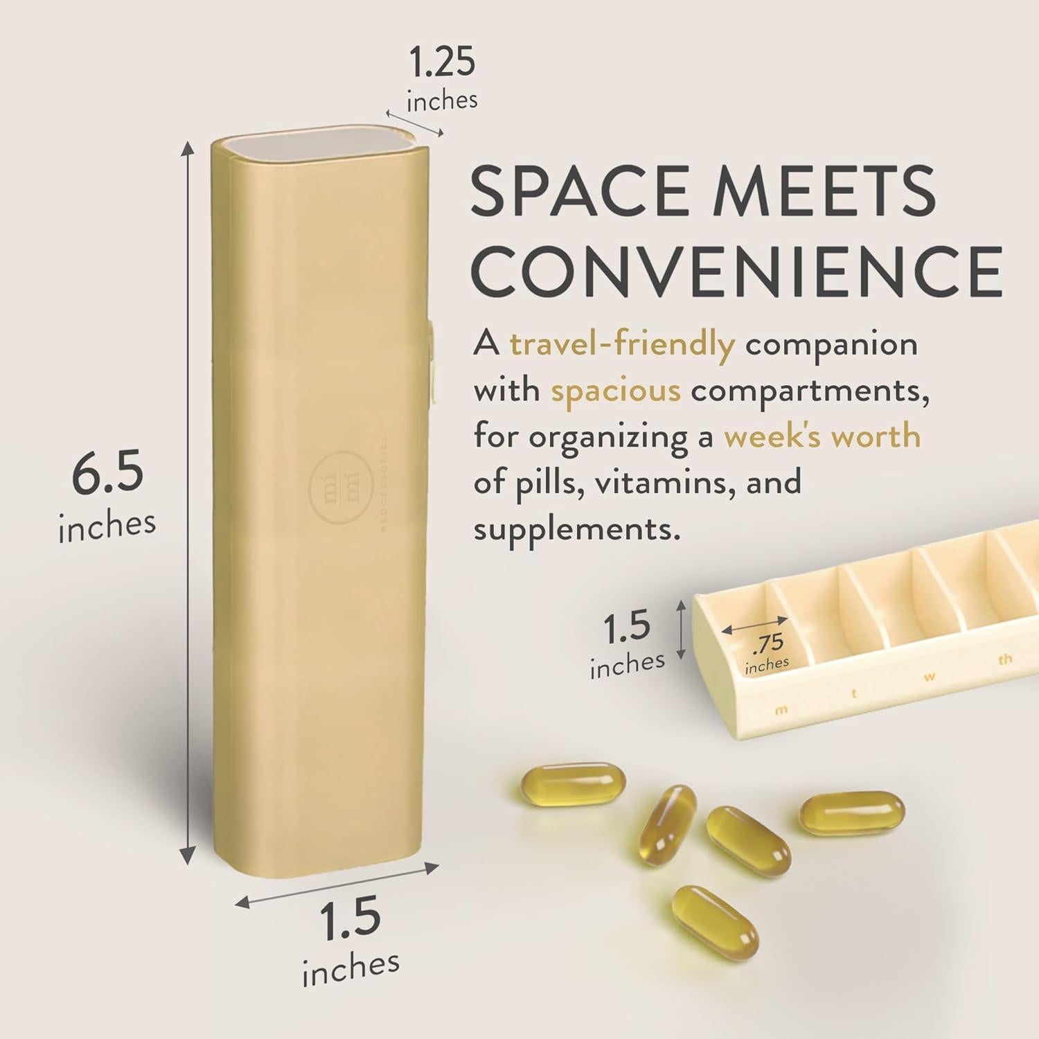 Organizador de Pastillas Diario Mimi Medcessories Champagne