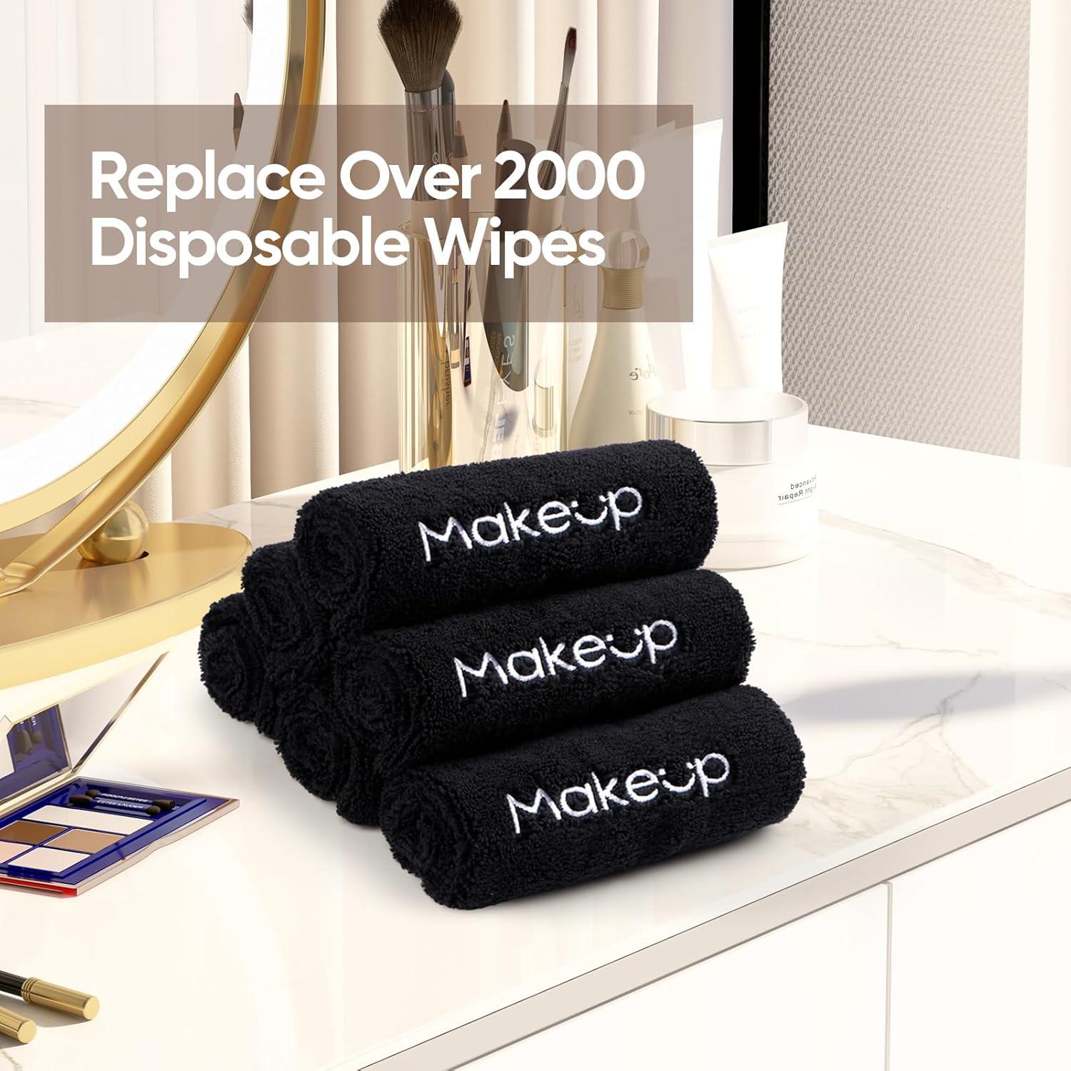 Paño Desmaquillante HOMEXCEL 6 Piezas Microfibra 33x33 cm Negro