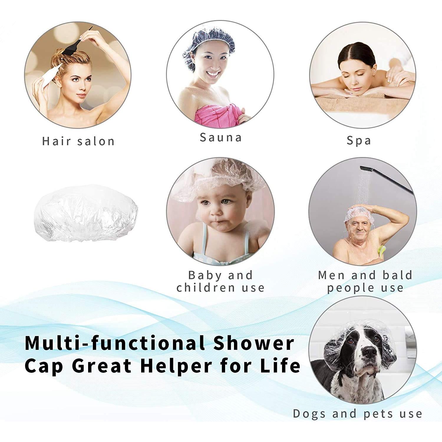50 Gorras de Ducha Desechables AIDIQIU, Impermeables y Multiusos