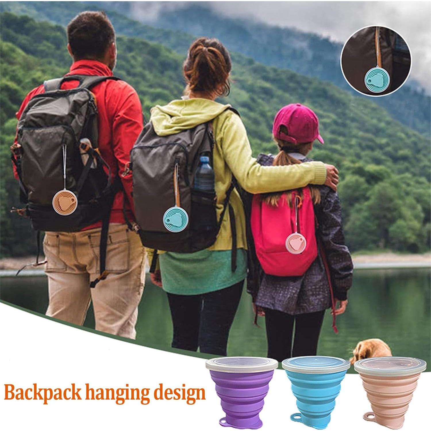 Tazas de Camping Plegables Geolinhome - Silicona 3 Pzs 180-320 ml