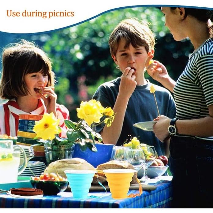 Tazas de Camping Plegables Geolinhome - Silicona 3 Pzs 180-320 ml