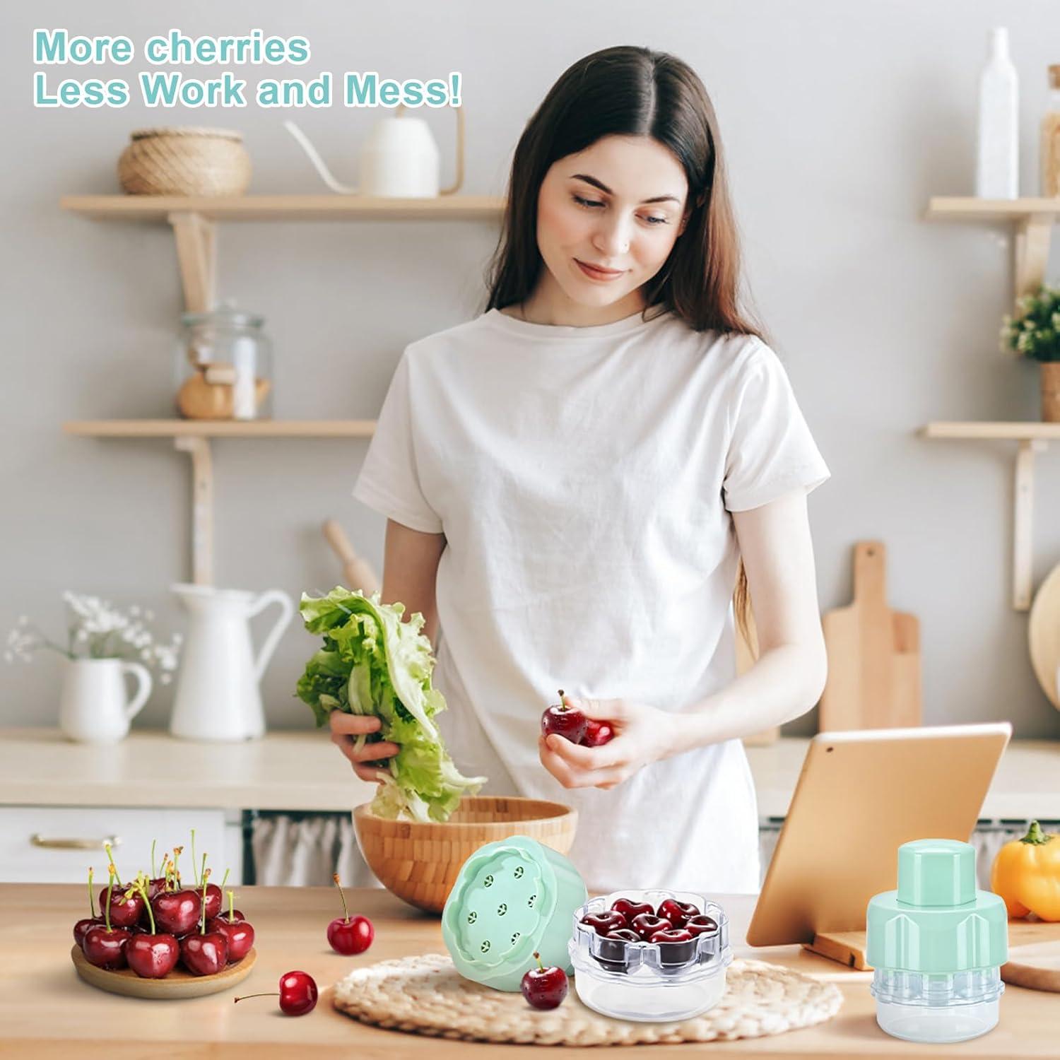 Removedor de Huesos de Cereza BLEAKTEIR Verde - Herramienta Rápida