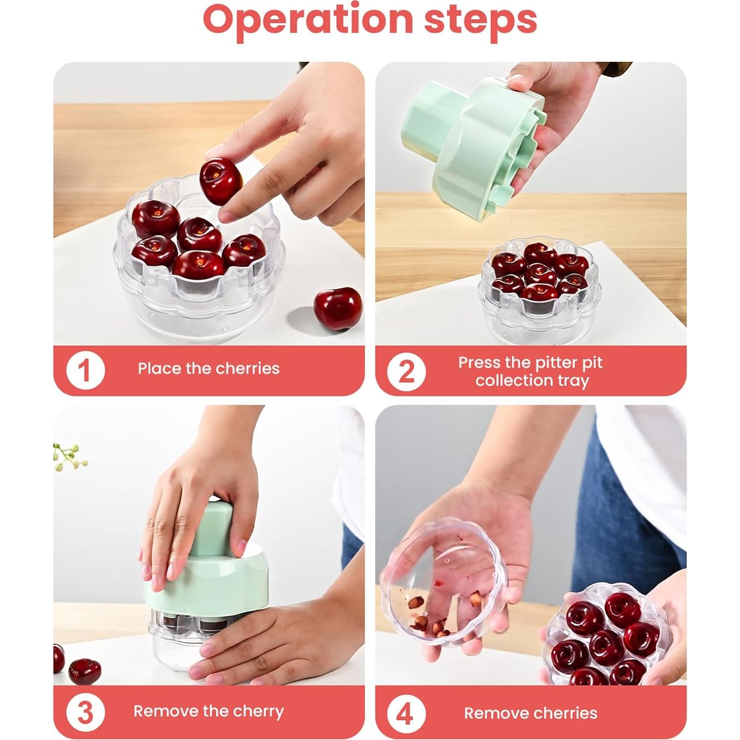 Removedor de Huesos de Cereza BLEAKTEIR Verde - Herramienta Rápida