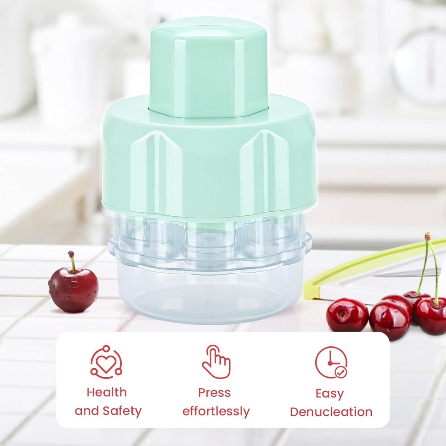 Removedor de Huesos de Cereza BLEAKTEIR Verde - Herramienta Rápida