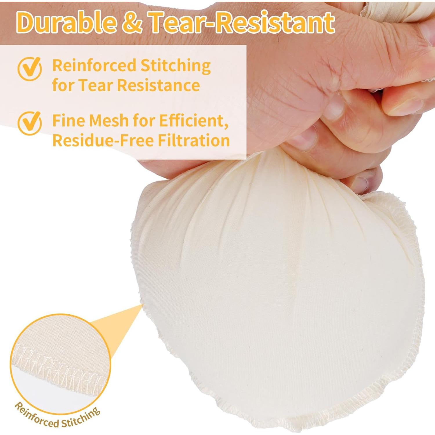 3 Bolsas de Leche de Nueces MOWPOG 30.48cm Algodón Natural