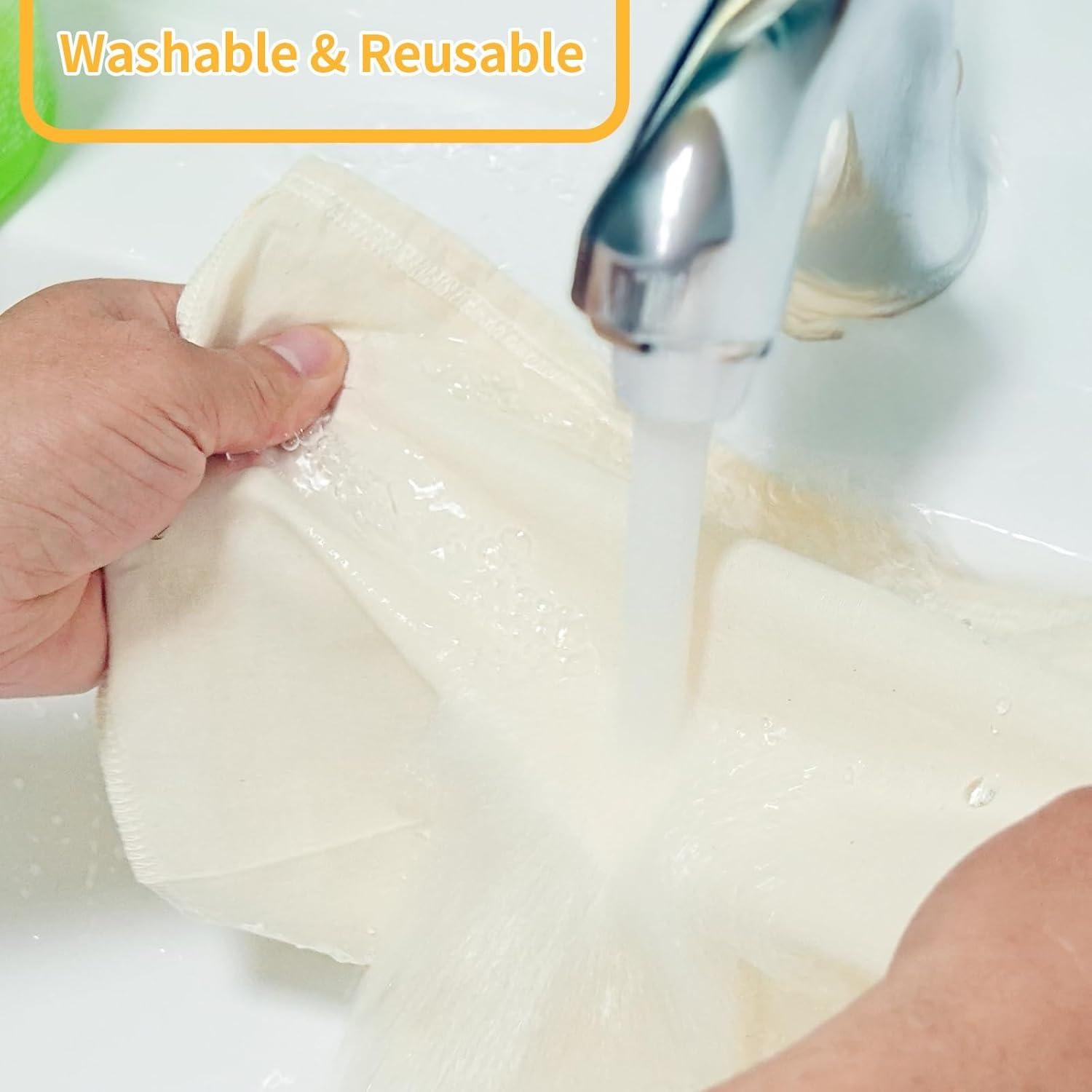 3 Bolsas de Leche de Nueces MOWPOG 30.48cm Algodón Natural