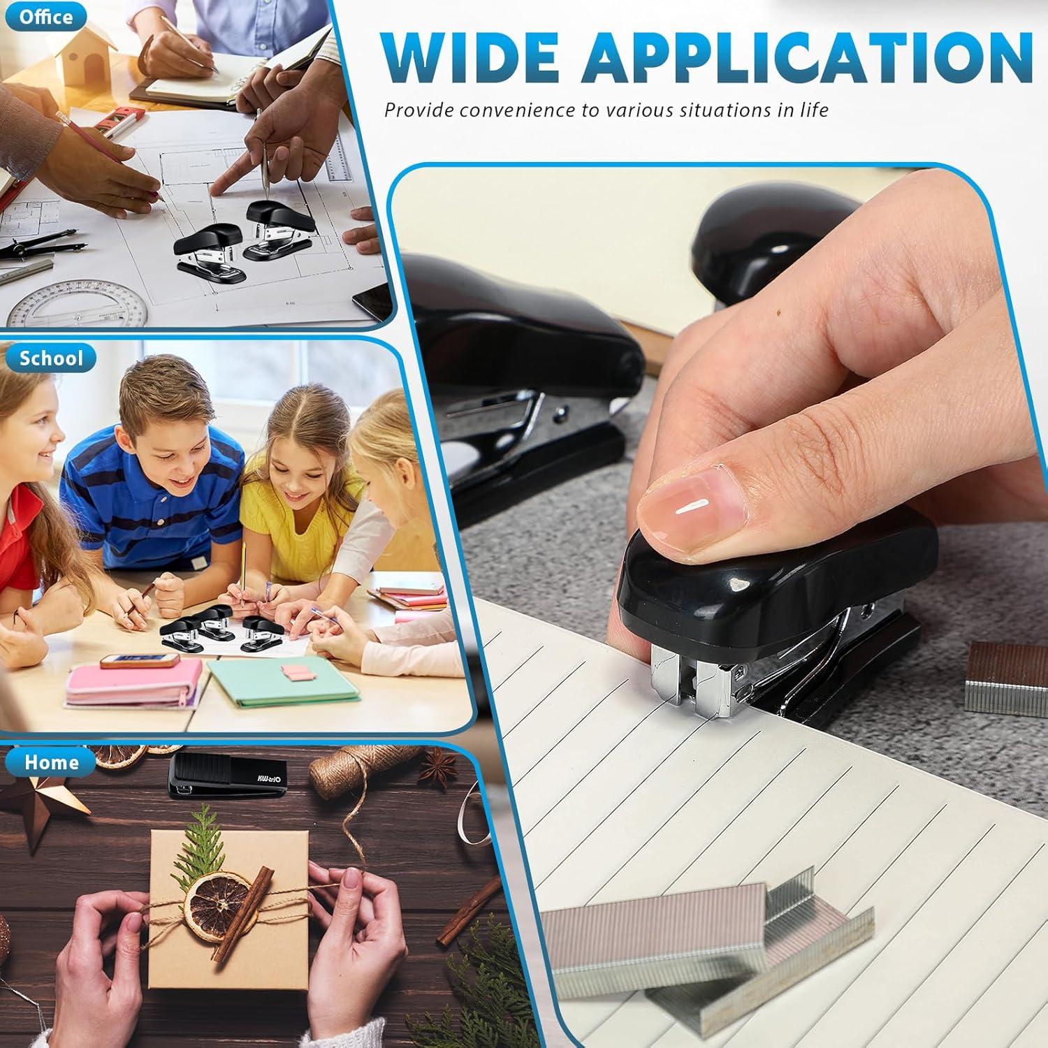 Paquete de 10 Mini Grapadoras Sherr con 15000 Grapas 25 Hojas