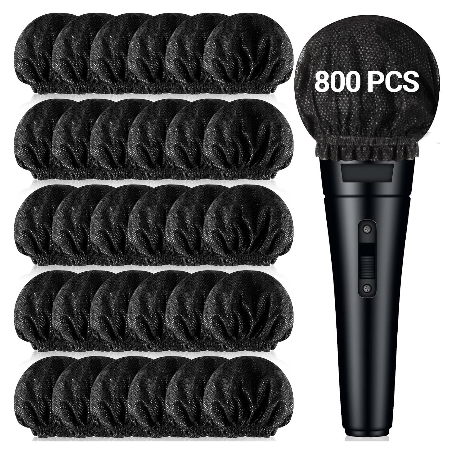 800 Cubiertas de Micrófono Desechables No Tejidas - Negro