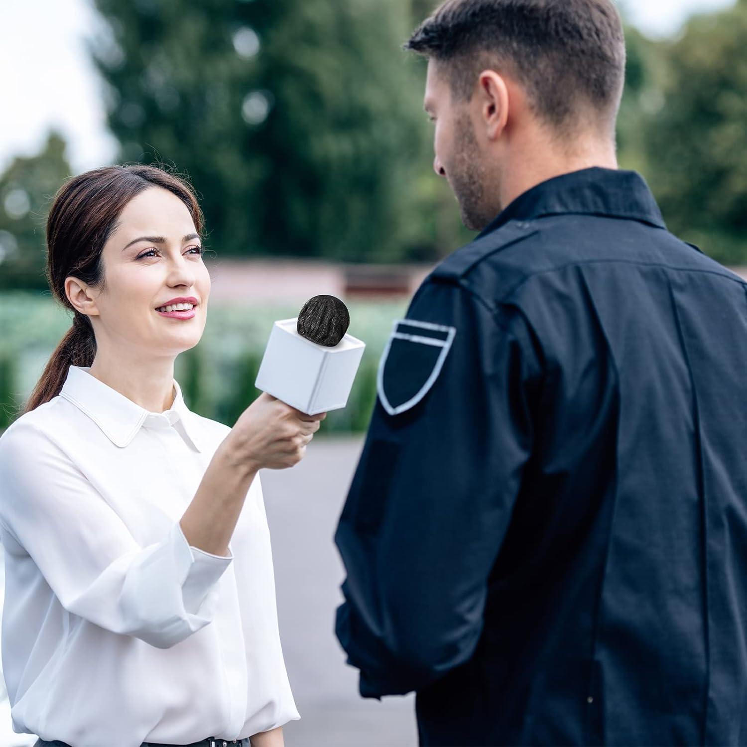 800 Cubiertas de Micrófono Desechables No Tejidas - Negro