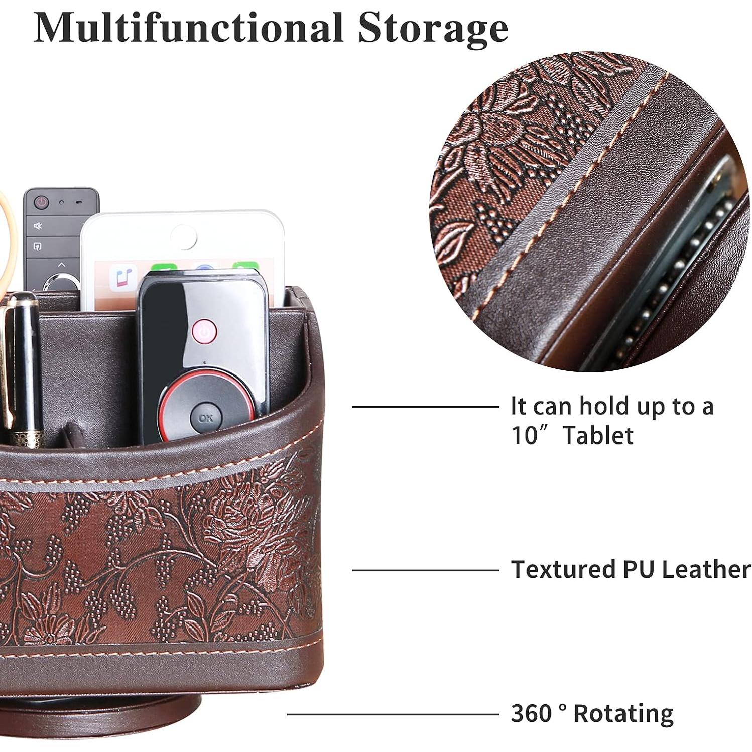 Soporte Organizador de Control Remoto YAPISHI 360° Cuero Sintético