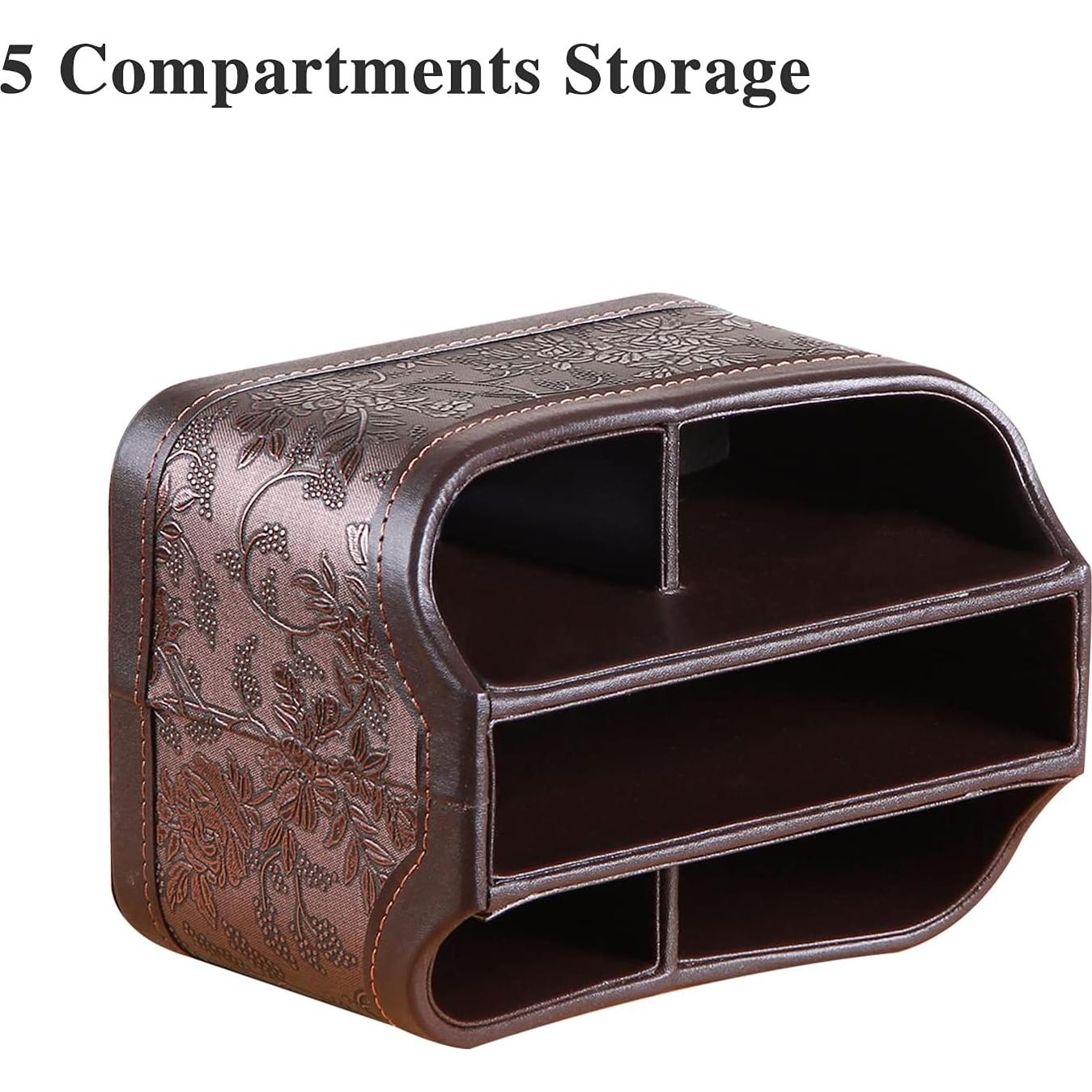 Soporte Organizador de Control Remoto YAPISHI 360° Cuero Sintético