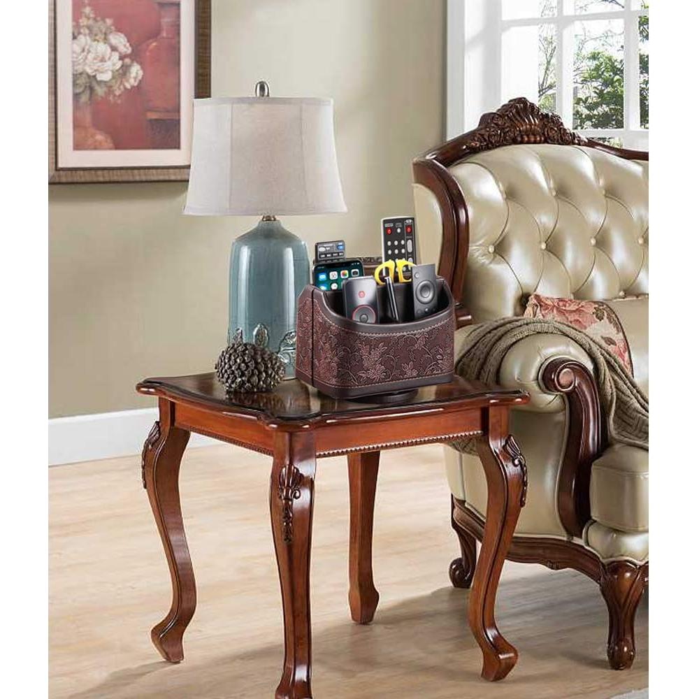 Soporte Organizador de Control Remoto YAPISHI 360° Cuero Sintético