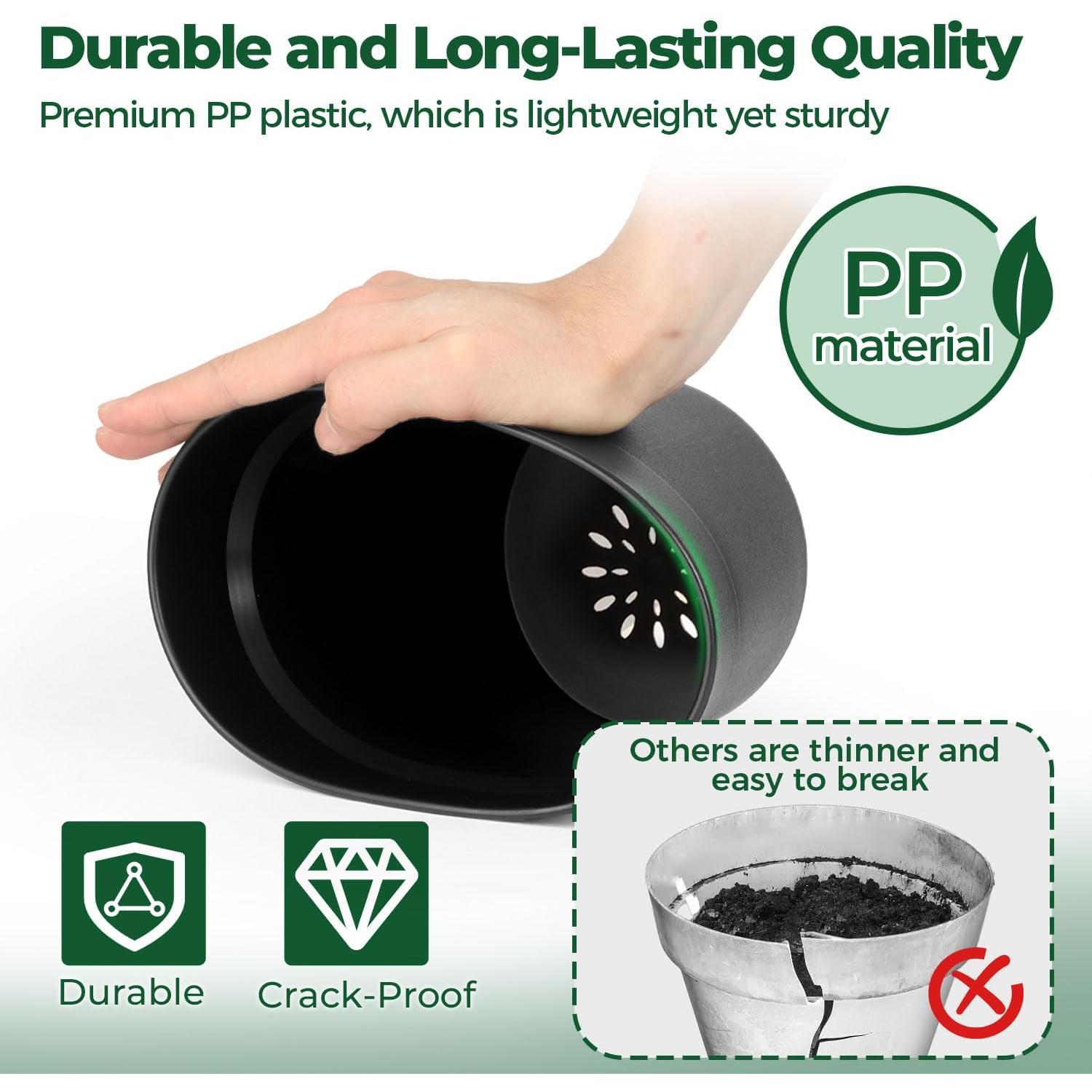 Macetas de 10 cm T4U Paquete de 8 con Plato y Drenaje