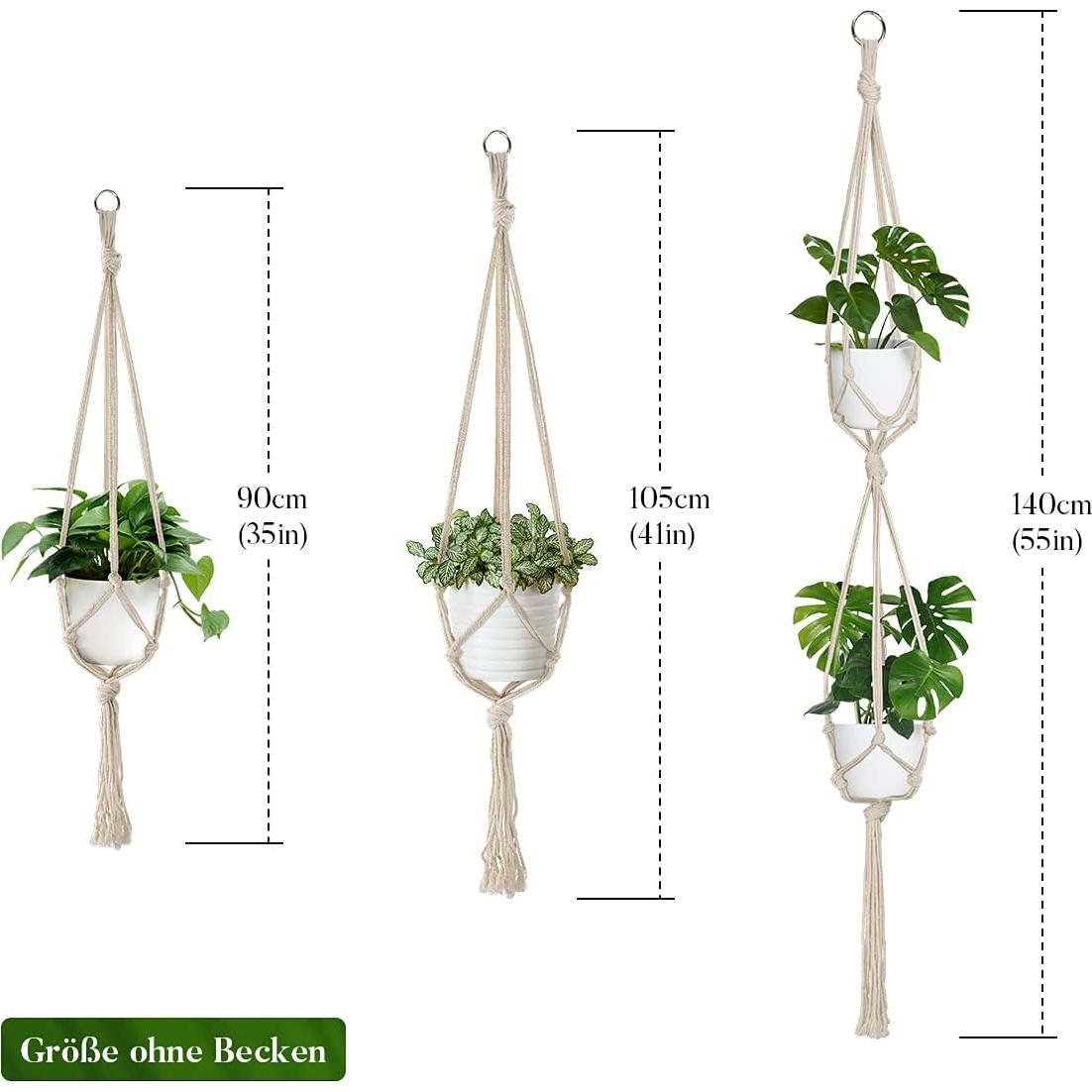 Colgadores de Plantas de Macramé Auckpure - 5 Piezas Beige