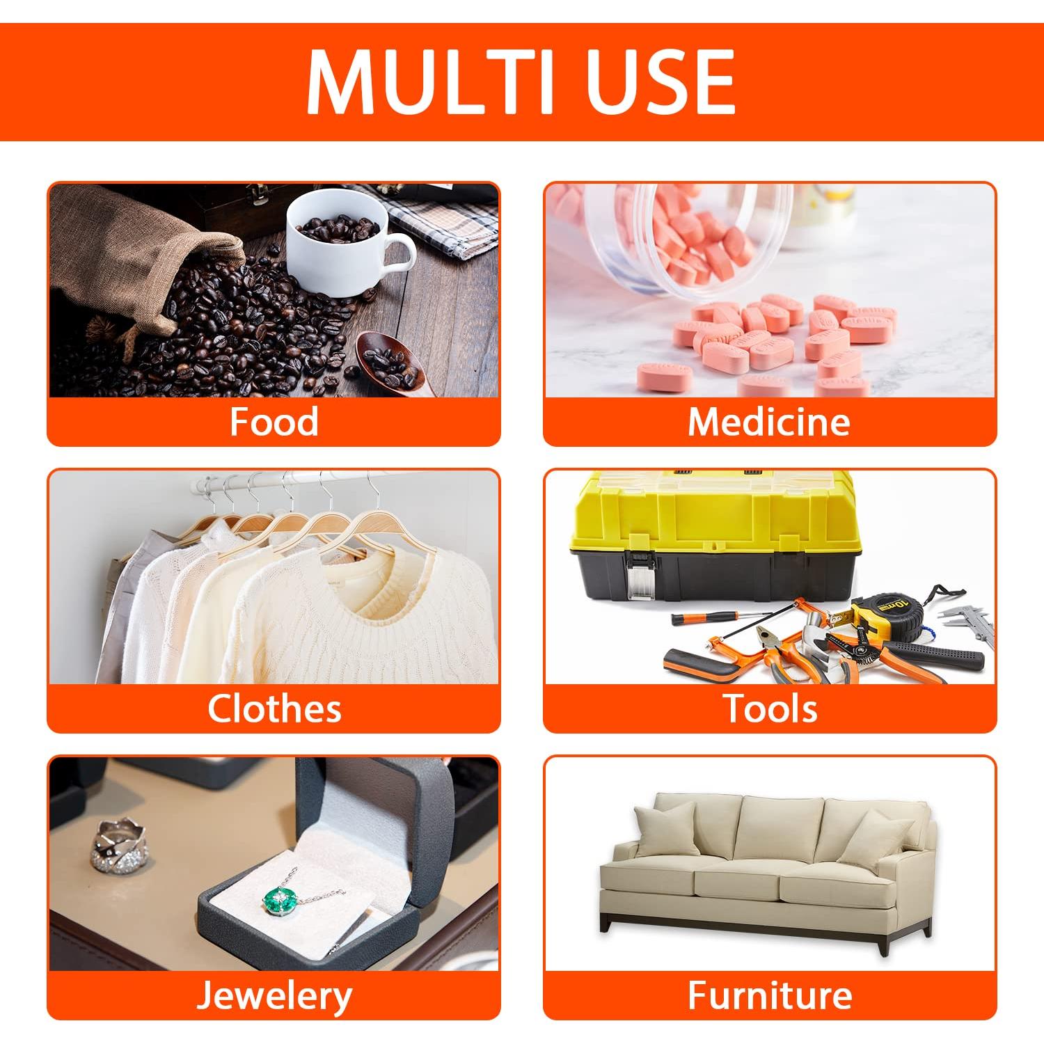 50 Paquetes de Gel de Silica Grado Alimenticio Fonday 1 Gramo