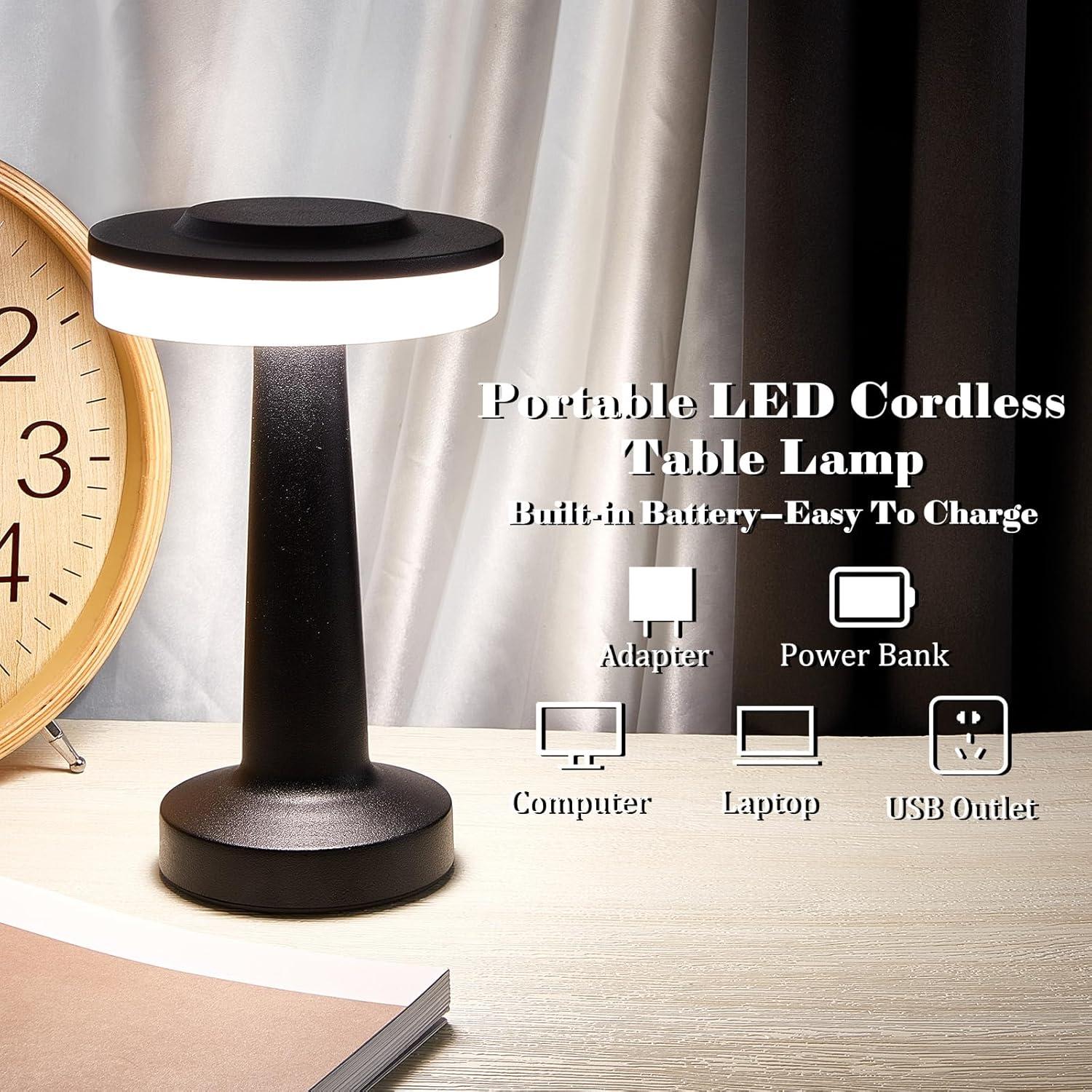 Conjunto de 4 Lámparas de Mesa LED Riakrum Portátiles USB