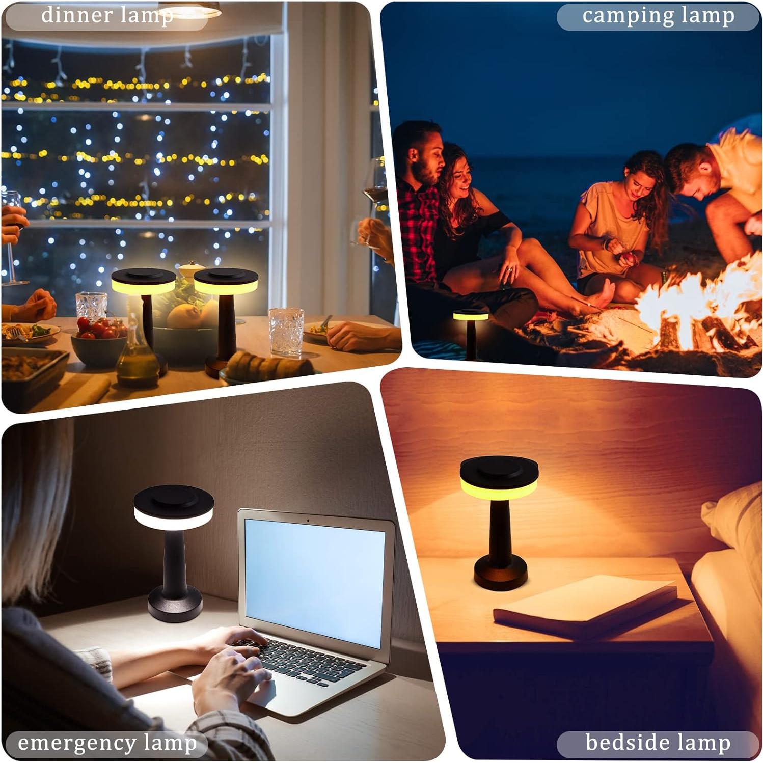 Conjunto de 4 Lámparas de Mesa LED Riakrum Portátiles USB